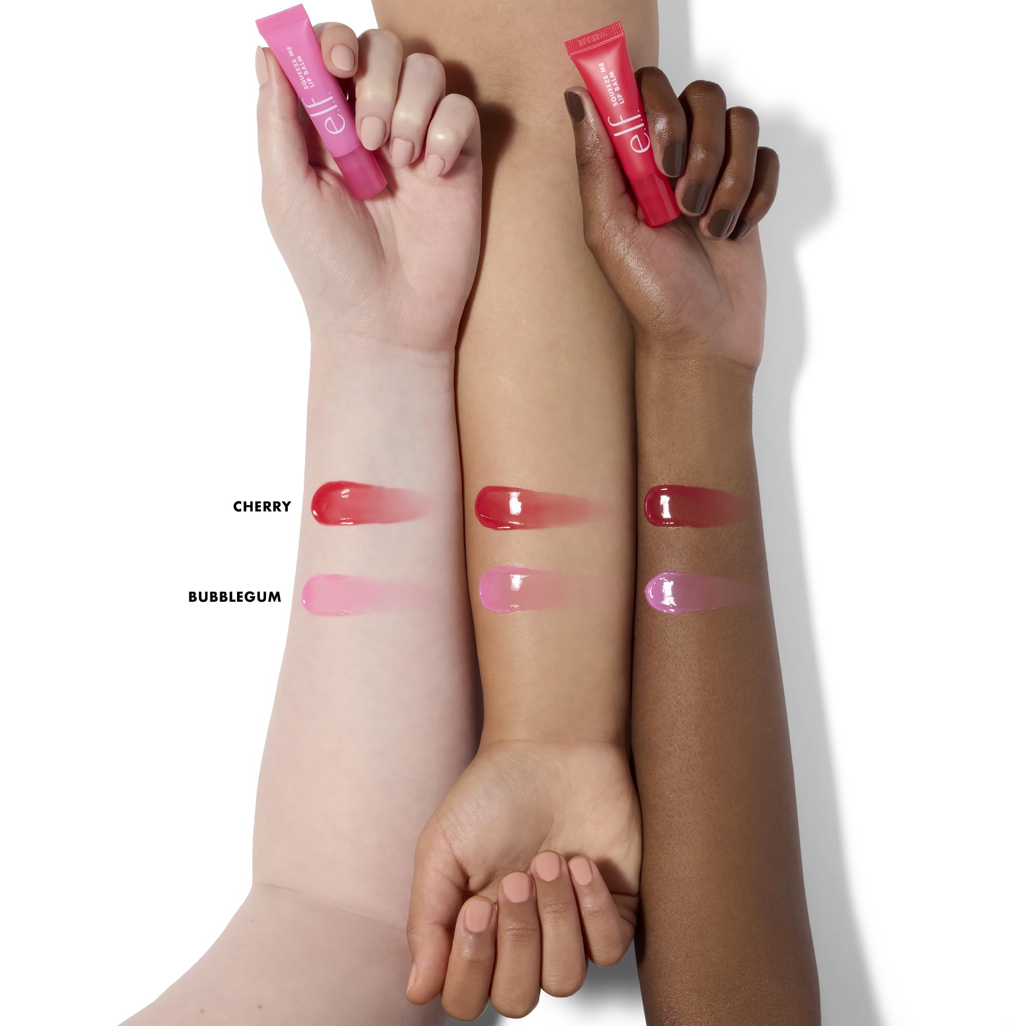 e.l.f. Squeeze Me Lip Balm Duo, Moisturizing Lip Balm for a Sheer Tint of Colour, Infused with Hyaluronic Acid, Vegan & Cruelty-Free, CHERRY/BUBBLEGUM Halalzen