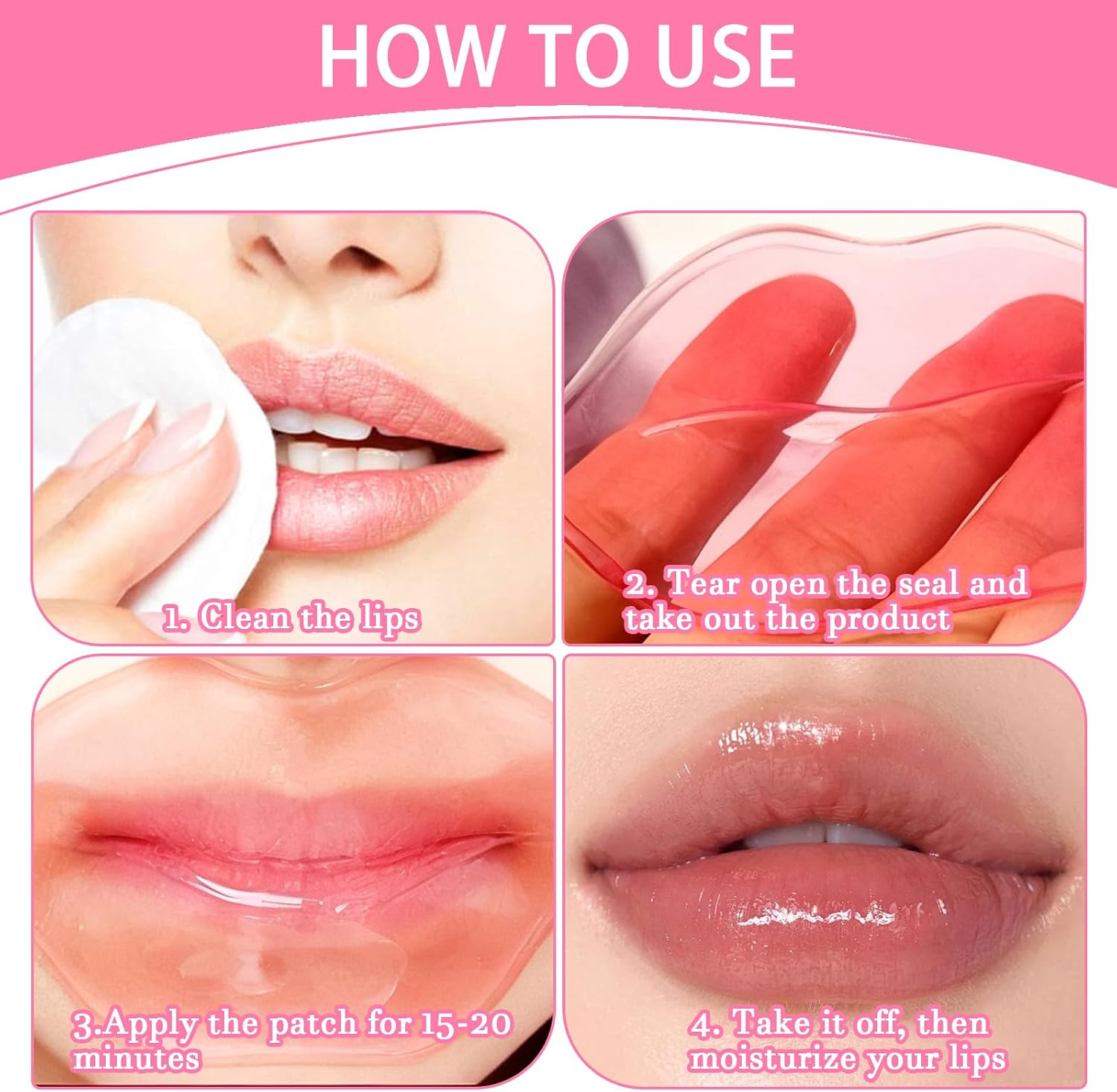 30 PCS Collagen Crystal Lip Masks, Lip Mask, Deeply Hydrating, Moisturizing, Includes 3 Types of Hydrating Gel Masks, Provide Long-Lasting Nourishment Halalzen