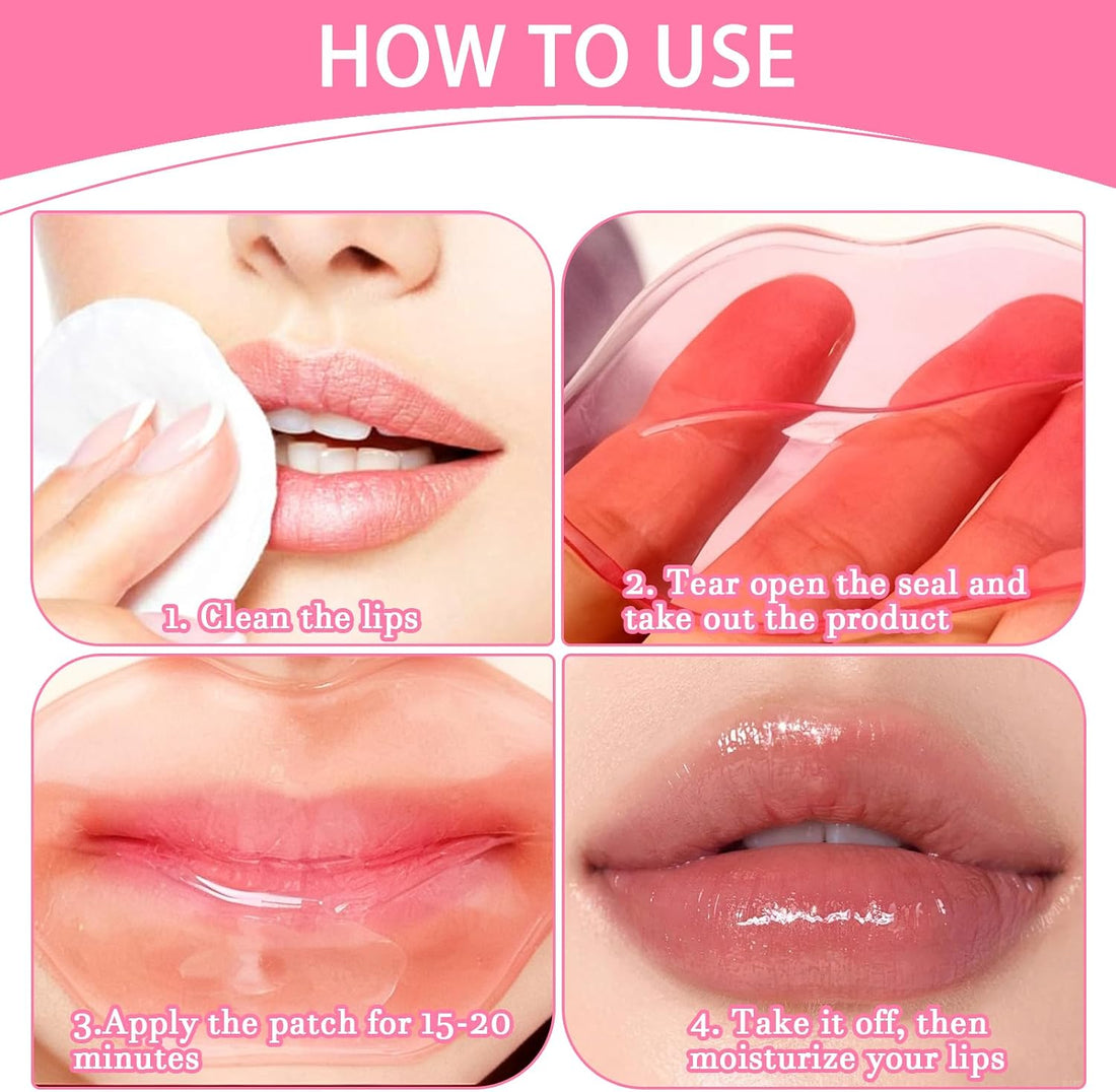 30 PCS Collagen Crystal Lip Masks, Lip Mask, Deeply Hydrating, Moisturizing, Includes 3 Types of Hydrating Gel Masks, Provide Long-Lasting Nourishment Halalzen