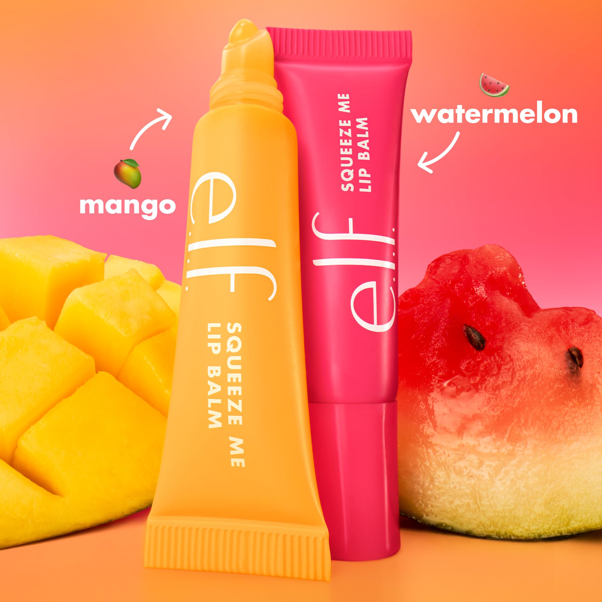 e.l.f. Squeeze Me Lip Balm, Moisturising Lip Balm For A Sheer Tint Of Colour, Infused With Hyaluronic Acid, Vegan & Cruelty-free, Strawberry
