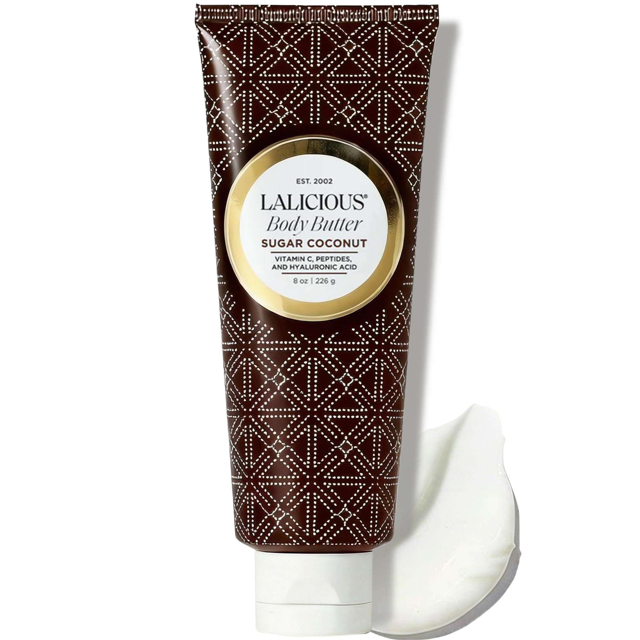 LaLicious Sugar Kiss® Whipped Body Butter 8oz | Ultra-Hydrating Shea Butter Body Cream with Hyaluronic Acid, Vitamin C & Peptides | Moisturizing Lotion for Dry Skin | Firming & Skin-Softening