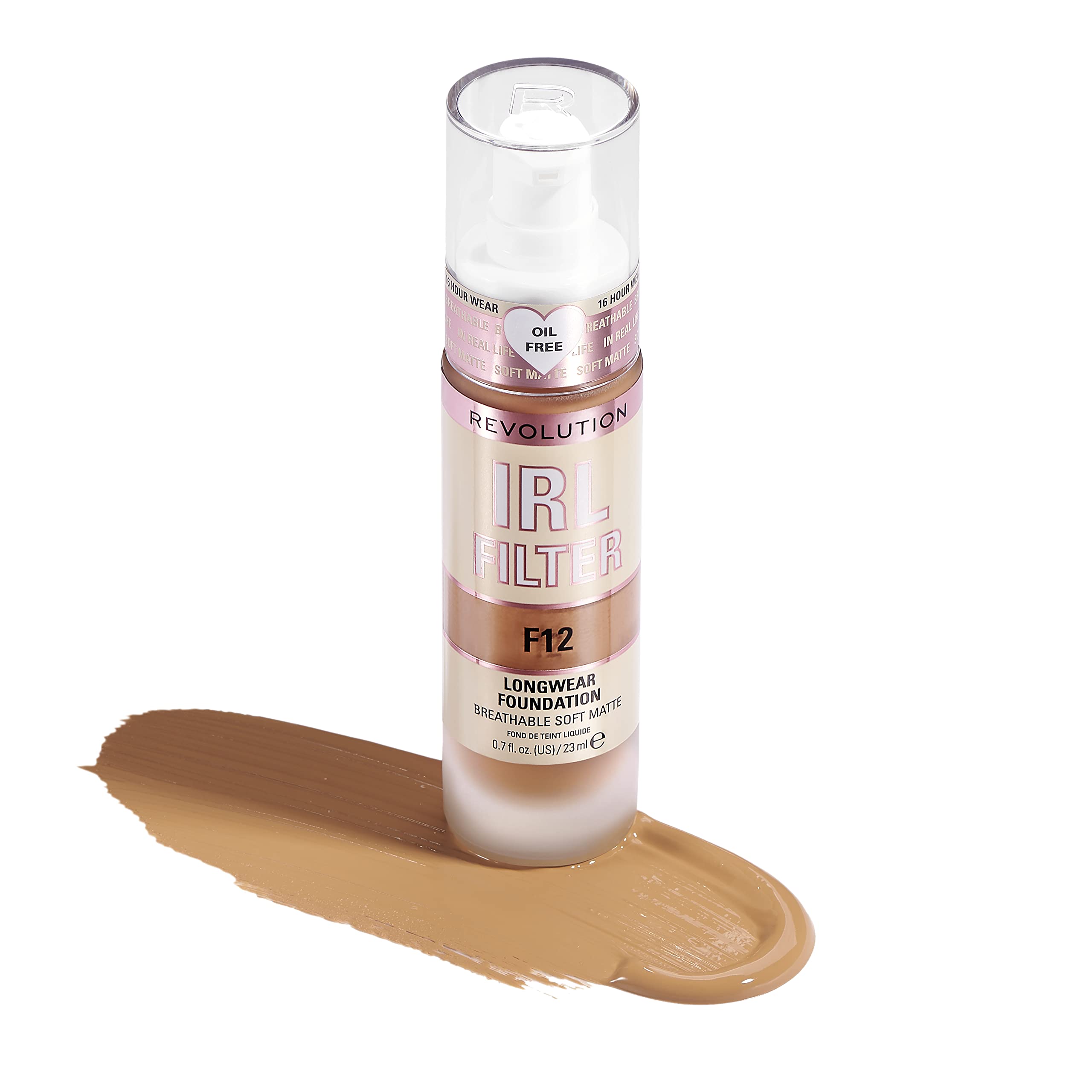 Makeup Revolution IRL Filter, Longwear Foundation, Medium to Full Coverage, Matte Finish, 16 Hour Wear, F5, Fair To Light Skin Tones, 23ml Halalzen