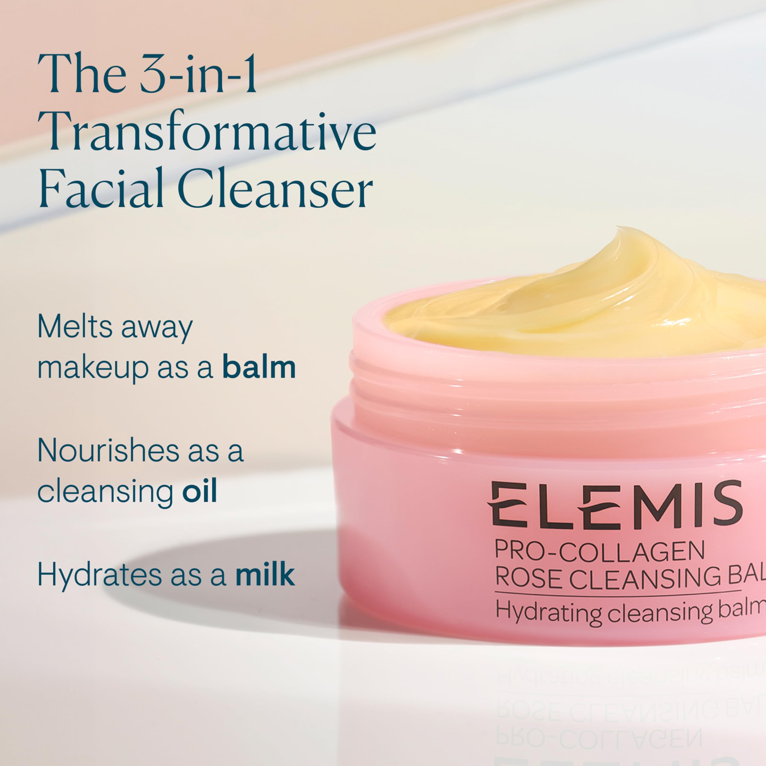ELEMIS Pro-Collagen Cleansing Balm Makeup Remover, Hydrating Facial Cleanser, Oil Cleanser, Oil Makeup Remover, Deep Cleanse