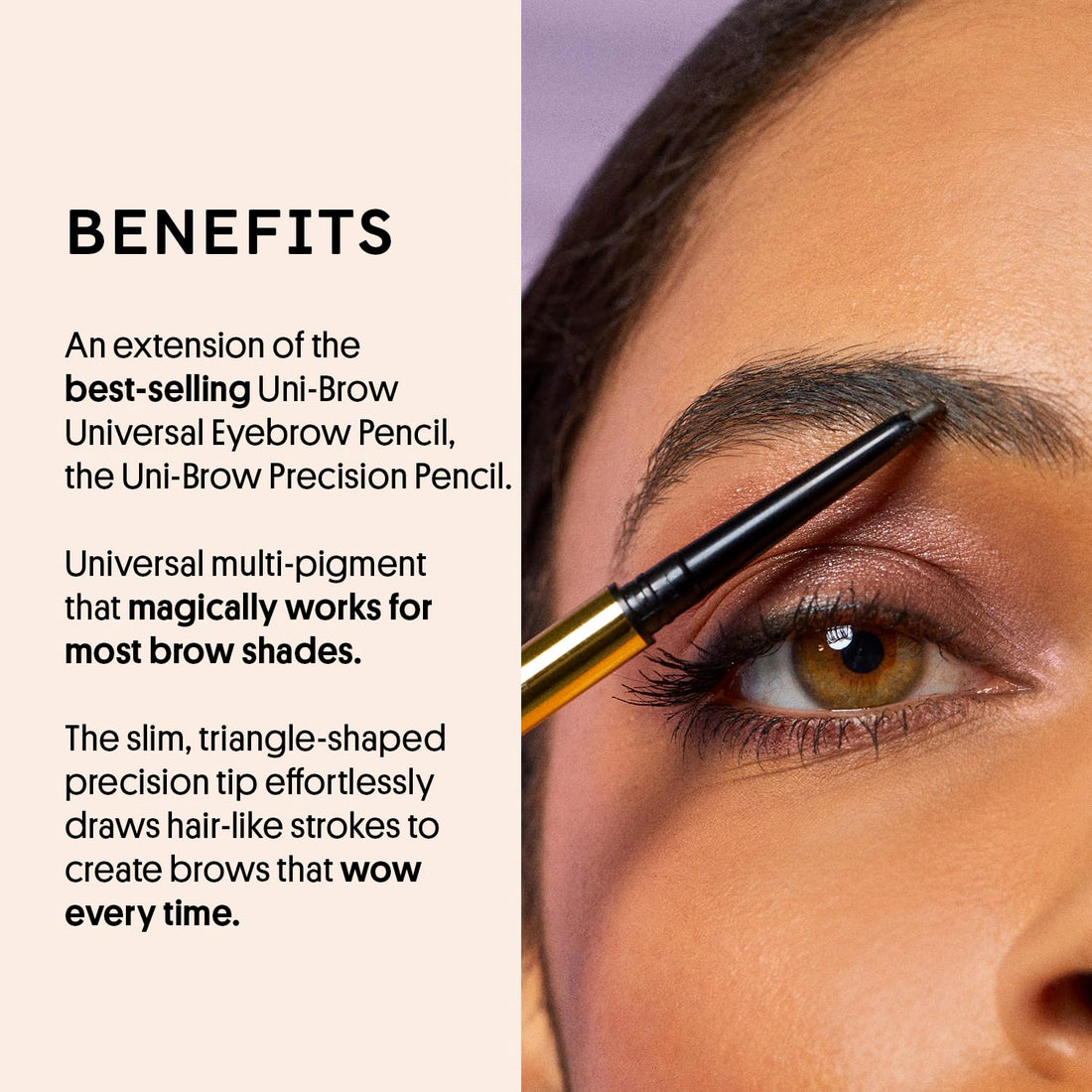 Winky Lux Uni-Brow Eyebrow Pencil, Dual-Ended with Spoolie, Waterproof Brow Definer with Ultra-Fine Tip, Universal Shade for Natural Looking Brows (Brown, Blonde, Taupe)
