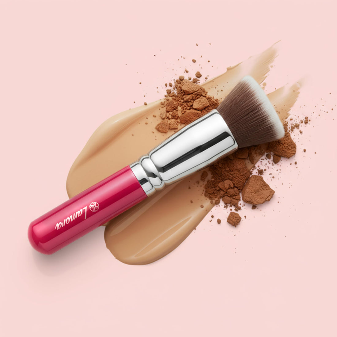 LAMORA Concealer Makeup Brush Under Eye - Angled Flat Top Kabuki Nose Contour Brush - Ideal for Concealing Blending Setting Buffing with Powder Liquid Cream Cosmetic - Small Makeup Foundation Brush Halalzen