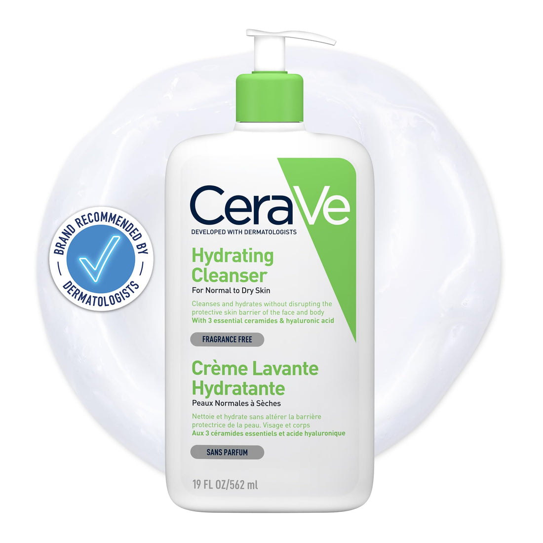 CeraVe Hydrating Cleanser for Normal to Dry Skin 236 ml with Hyaluronic Acid and 3 Essential Ceramides