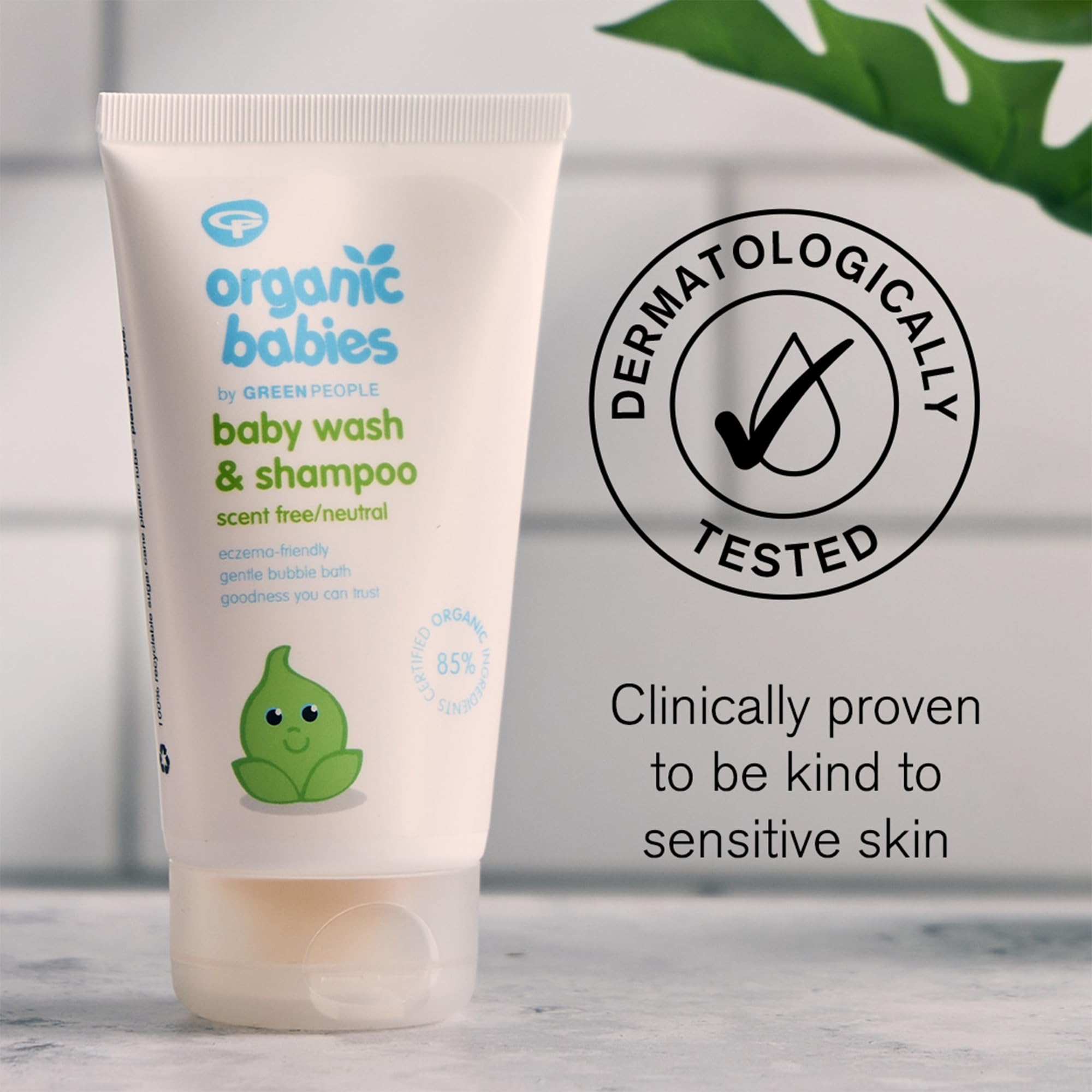 Green People Organic Babies Baby Wash & Shampoo - Fragrance Free - Vegan, Organic & Cruelty Free, 150ml