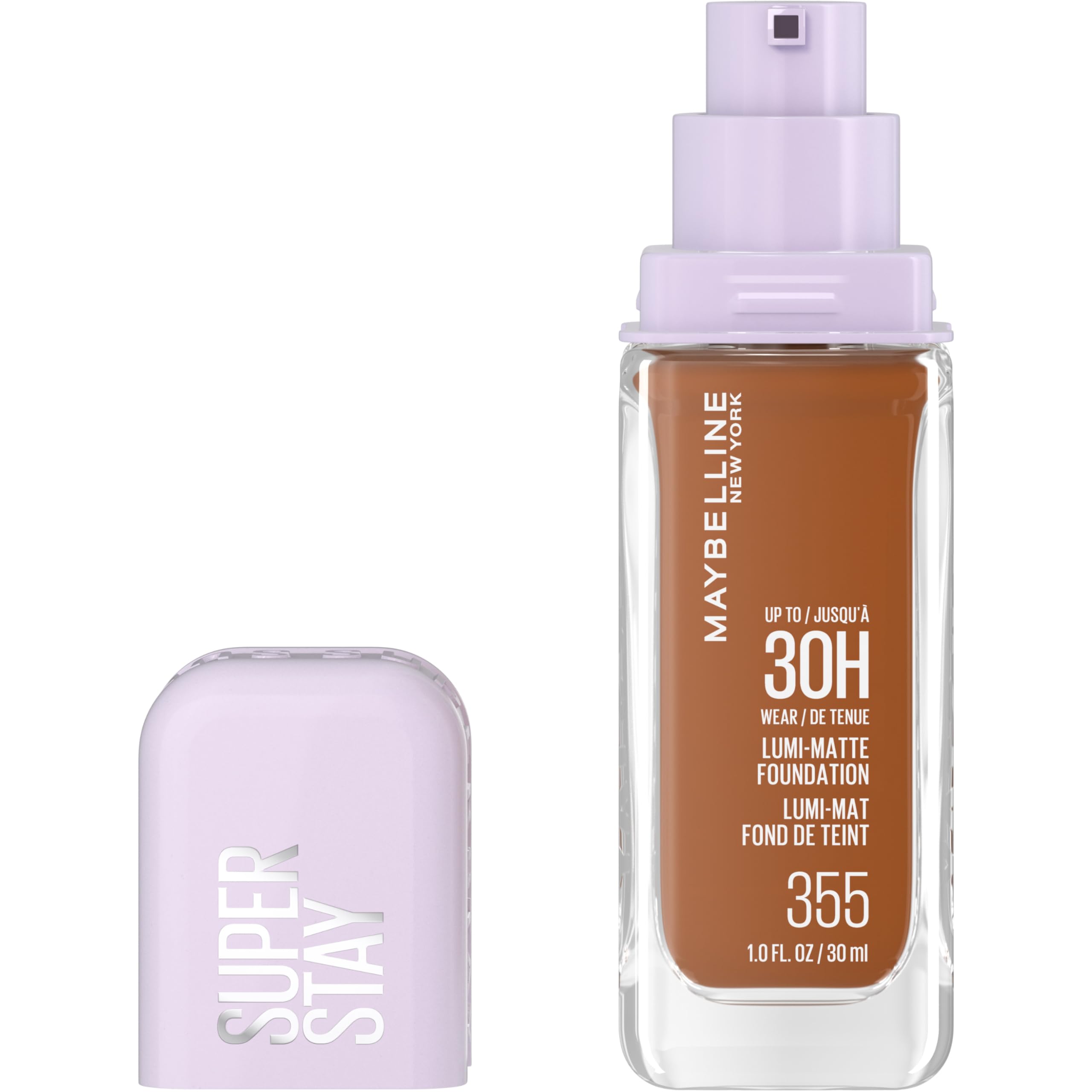 Maybelline Super Stay Lumi-Matte Foundation, Lightweight and Buildable Full Coverage Foundation Makeup For Up To 30HR Wear, 125, 1 Count