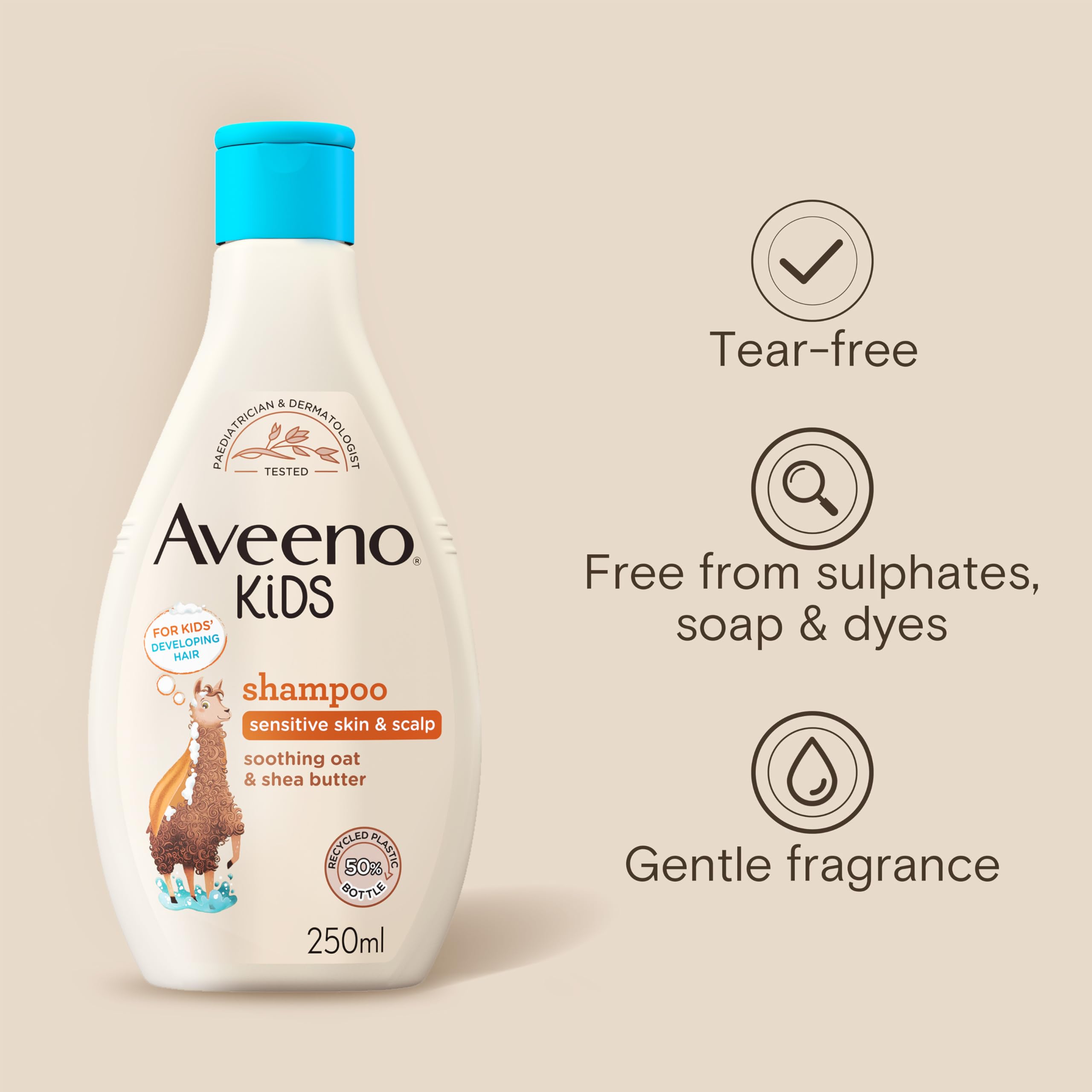 Aveeno Baby Kids Shampoo 250ml | Enriched with Soothing Oat & Shea Butter | Childrens Shampoo Developed for Your Little Superhero | Childrens Toiletries Sets