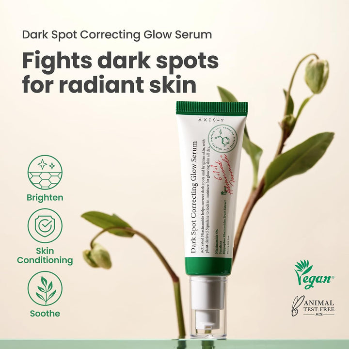 AXIS-Y Dark Spot Correcting Glow Serum - 5% Niacinamide K-Beauty Hyperpigmentation Dark Spot Remover - Vegan Korean Skincare Brightening Face Serum - 50ml/1.69 fl. oz. Halalzen