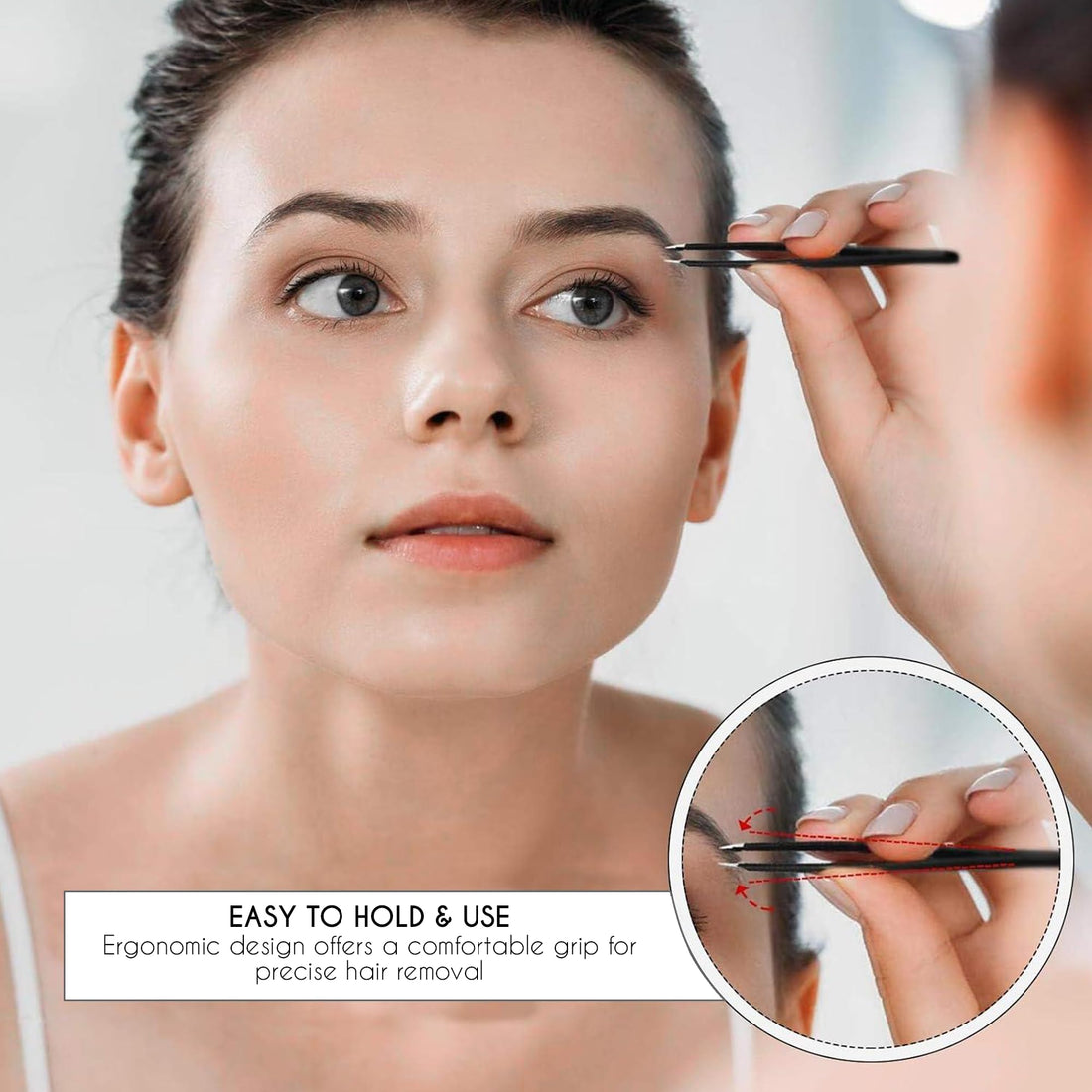 Candure Tweezers for Eyebrows - Professional Stainless Steel Slanted and Pointed Tip Hair Tweezers Set for Ingrown Hair, Blackhead Removal, Eyebrows Plucking Beauty Tool for Women Halalzen