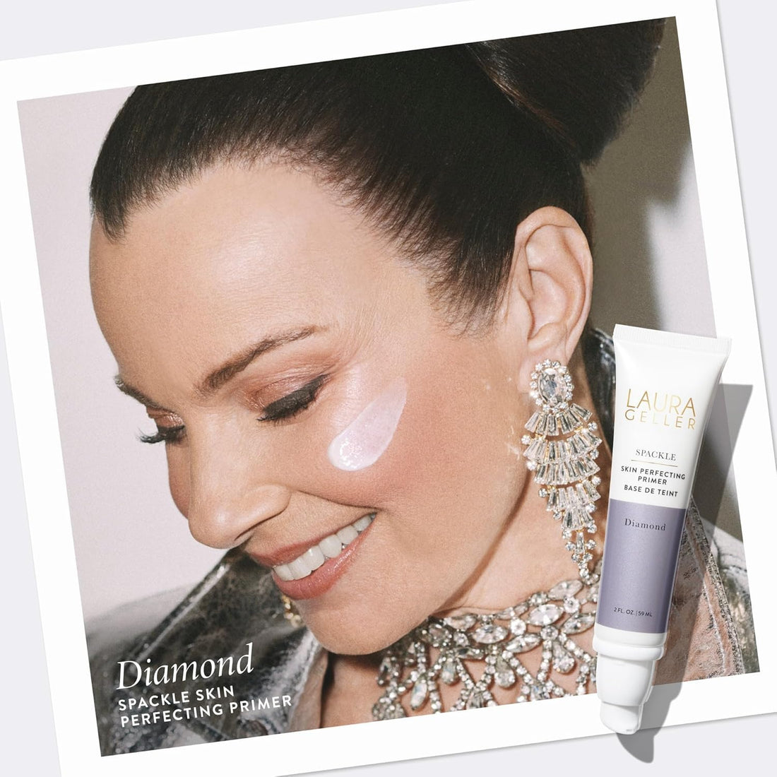 LAURA GELLER NEW YORK Spackle Primer - Diamond - Super-Size 2 Fl Oz - Hyaluronic Acid Makeup Primer for Mature Skin Halalzen