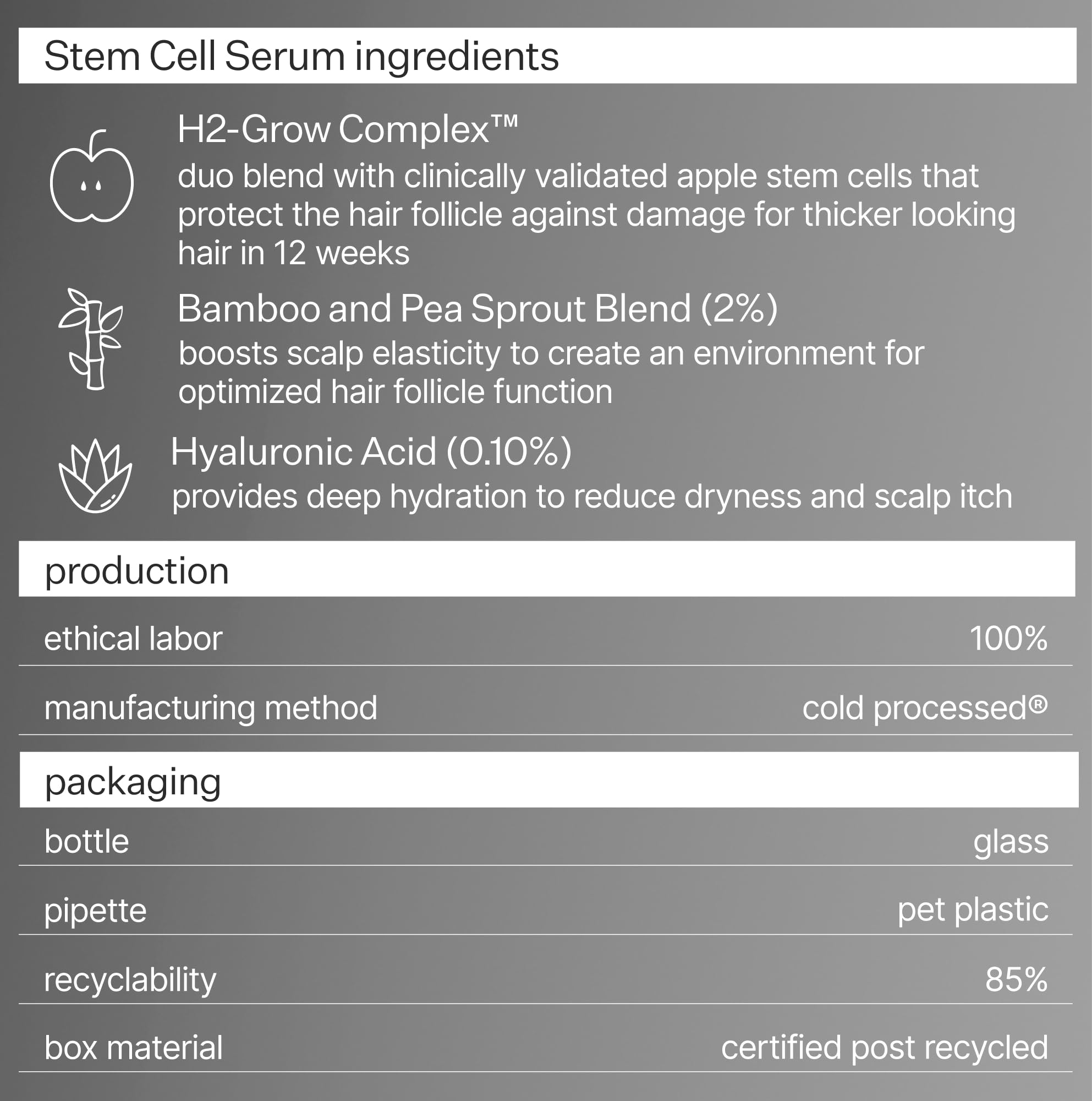 Act+ Acre Cold Processed Stem Cell Scalp Serum | For Thicker, Fuller Looking Hair | Apple Stem Cells, Bamboo Extract, Aloe Vera | Strengthen, Hydrate, Reduce Shedding | Vegan, Color Safe | 2.2 Fl Oz