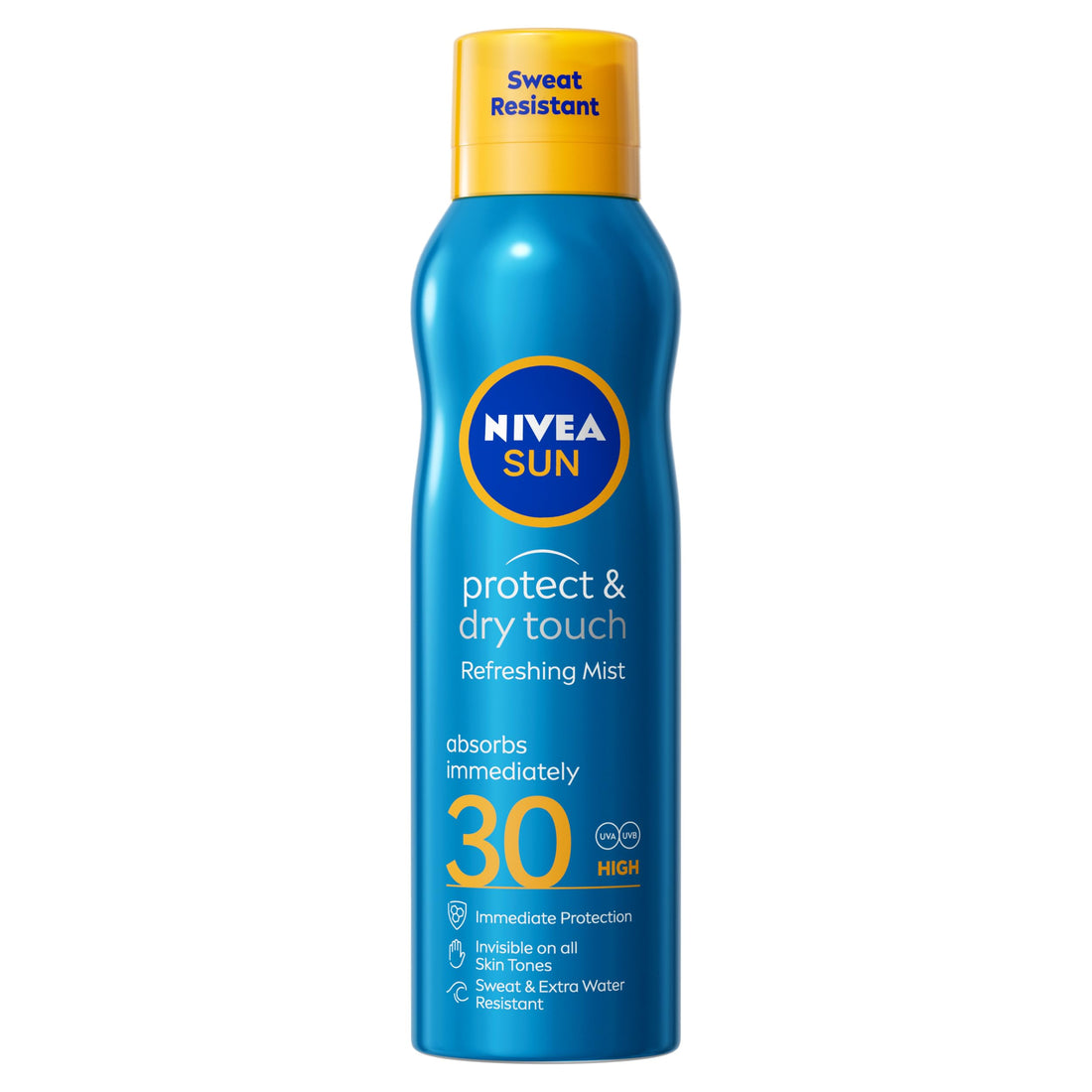 NIVEA SUN Protect & Dry Touch Refreshing Sun Mist Spray SPF50 (200ml), Water-Resistant Sun Spray, Immediate Protection Against UVA/UVB Rays, Sunburns and Premature Ageing (Packing May Vary)