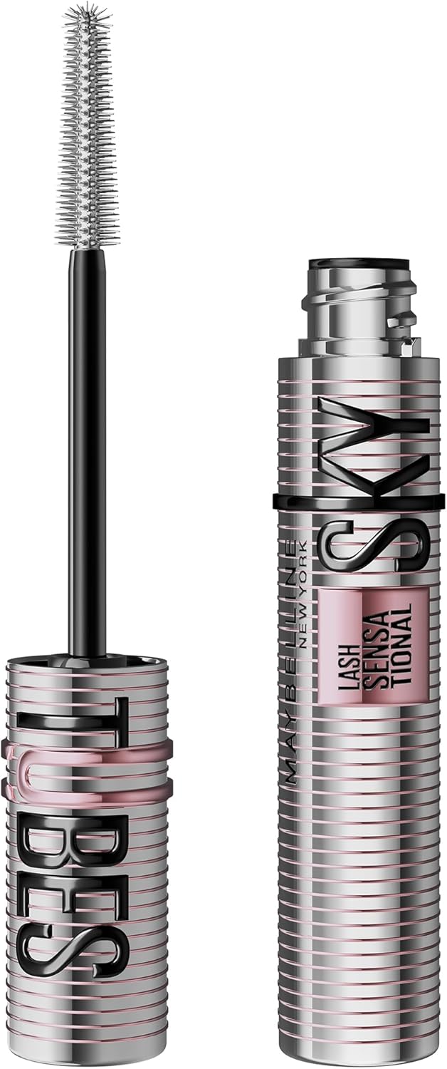 Maybelline Tubing Mascara Black, Lash Sensational Sky High Tubes Mascara with with Shea Butter + Castor Oil, Lengthening for Extension-Like Length, 24H Smudge-Proof, Washable, Vegan, Sensitive Eyes Halalzen