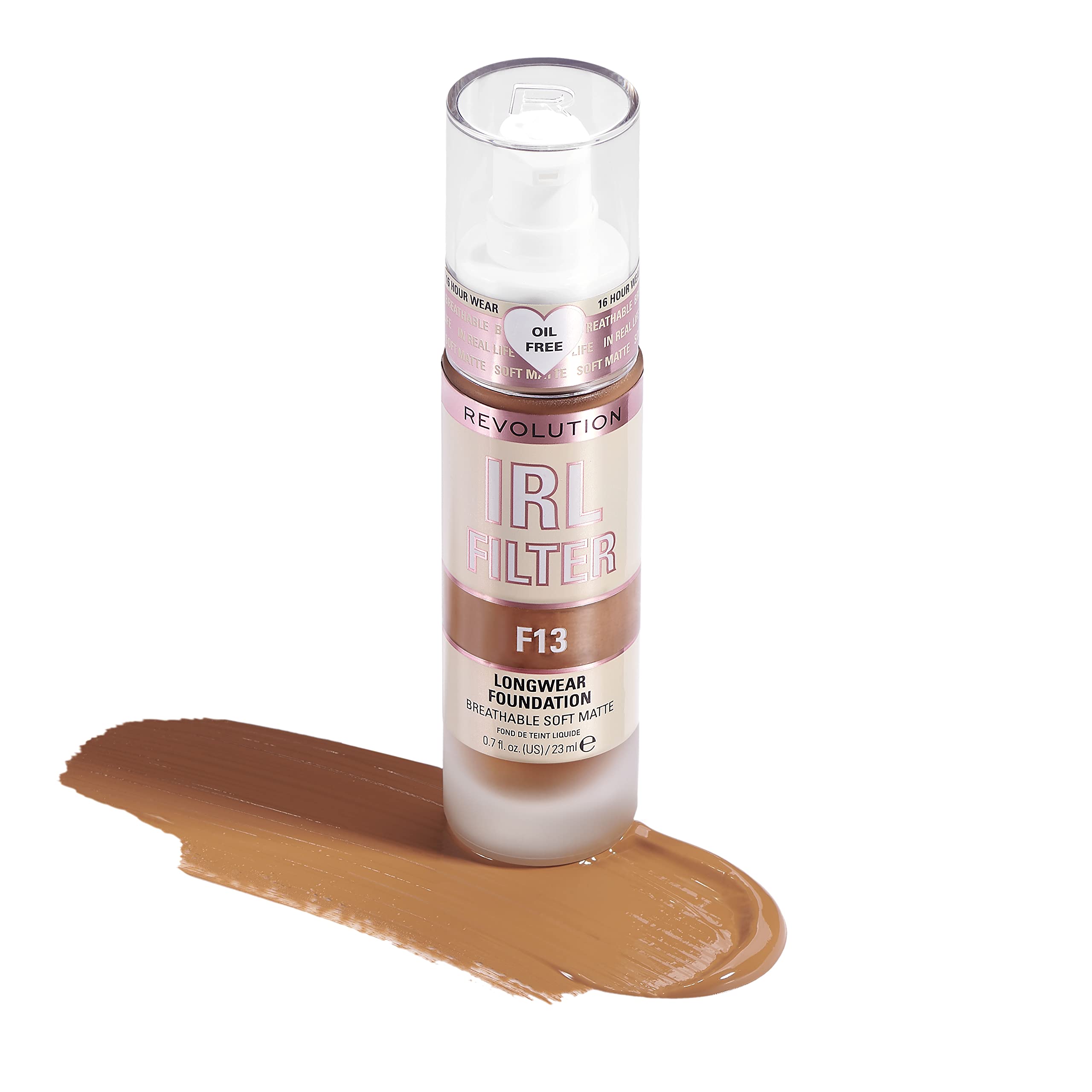 Makeup Revolution IRL Filter, Longwear Foundation, Medium to Full Coverage, Matte Finish, 16 Hour Wear, F5, Fair To Light Skin Tones, 23ml Halalzen