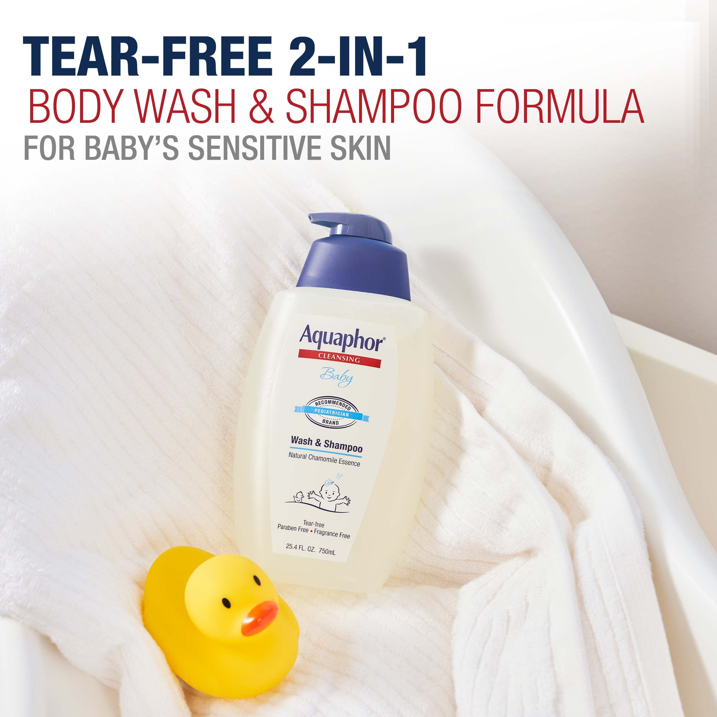 Aquaphor Baby Wash and Shampoo, Unscented Baby Shampoo and Wash, 25.4 Fl Oz Pump Bottle Halalzen