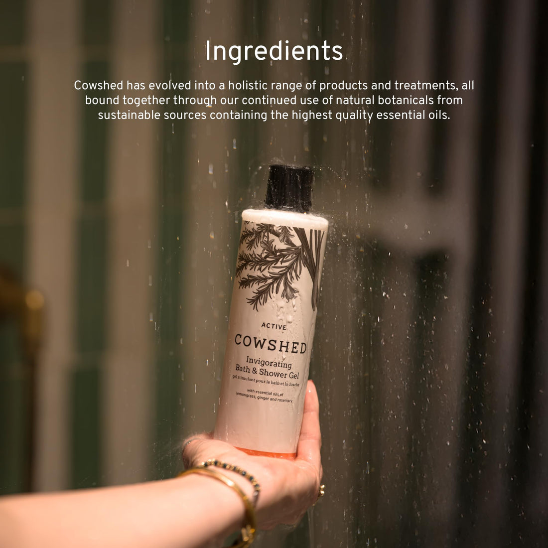 Cowshed Bath & Shower Gel 300ml | Replenish Uplifting Body Wash for Women & Men | Natural Body Wash, No Parabens | Hydrating Vegan Shower Gel with Red Mandarin, Bitter Orange and Grapefruit