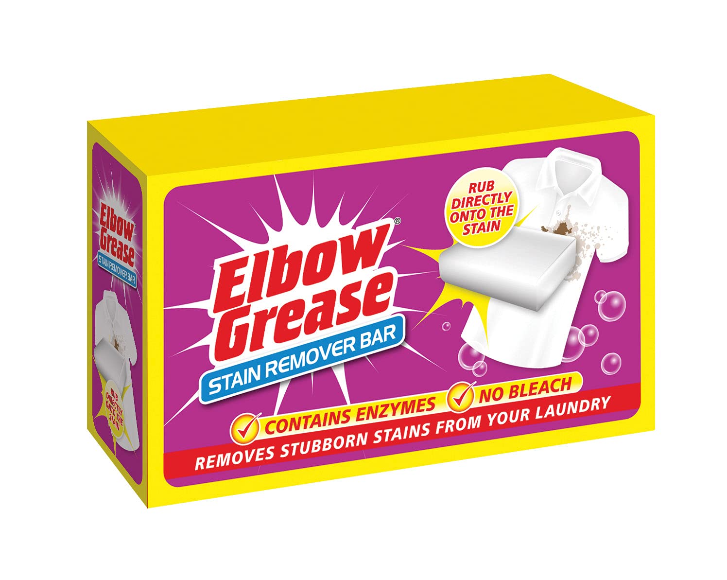 Elbow Grease Stubborn Stain Remover Bar - Removes Stubborn Stains From Laundry | No Bleach (100g Bar) Halalzen