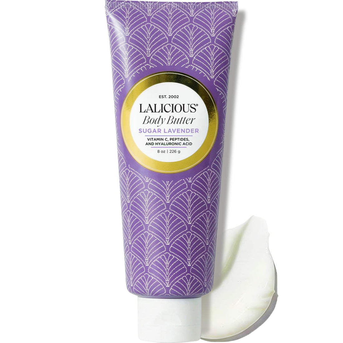 LaLicious Sugar Kiss® Whipped Body Butter 8oz | Ultra-Hydrating Shea Butter Body Cream with Hyaluronic Acid, Vitamin C & Peptides | Moisturizing Lotion for Dry Skin | Firming & Skin-Softening