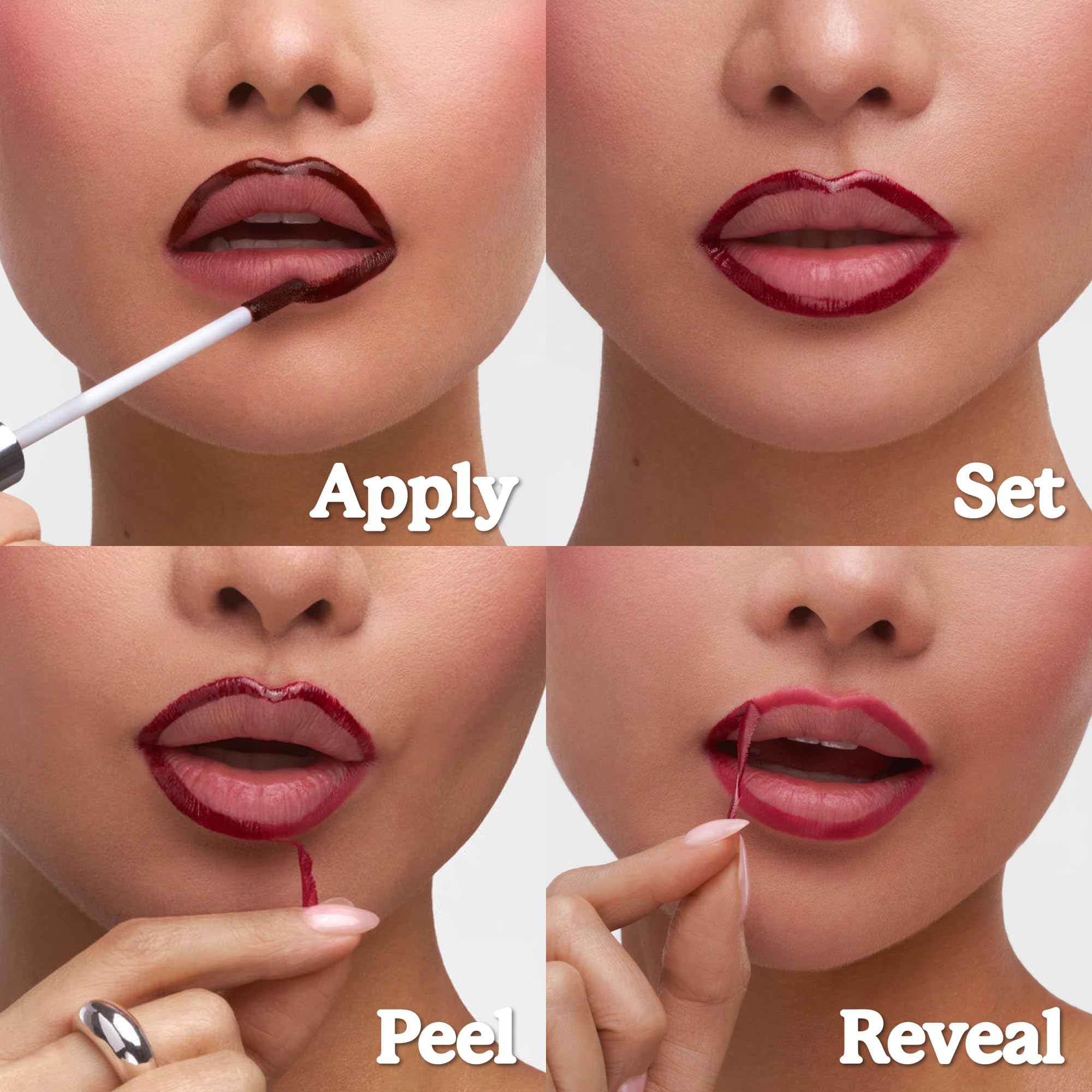 Sacheu Lip Liner STAY-N Peel Off Lip Stain - Long Lasting Waterproof Lip Tint with Hyaluronic Acid & Vitamin E – Transfer Proof Matte Finish, Vegan & Cruelty-Free (Deep Bundle) Halalzen