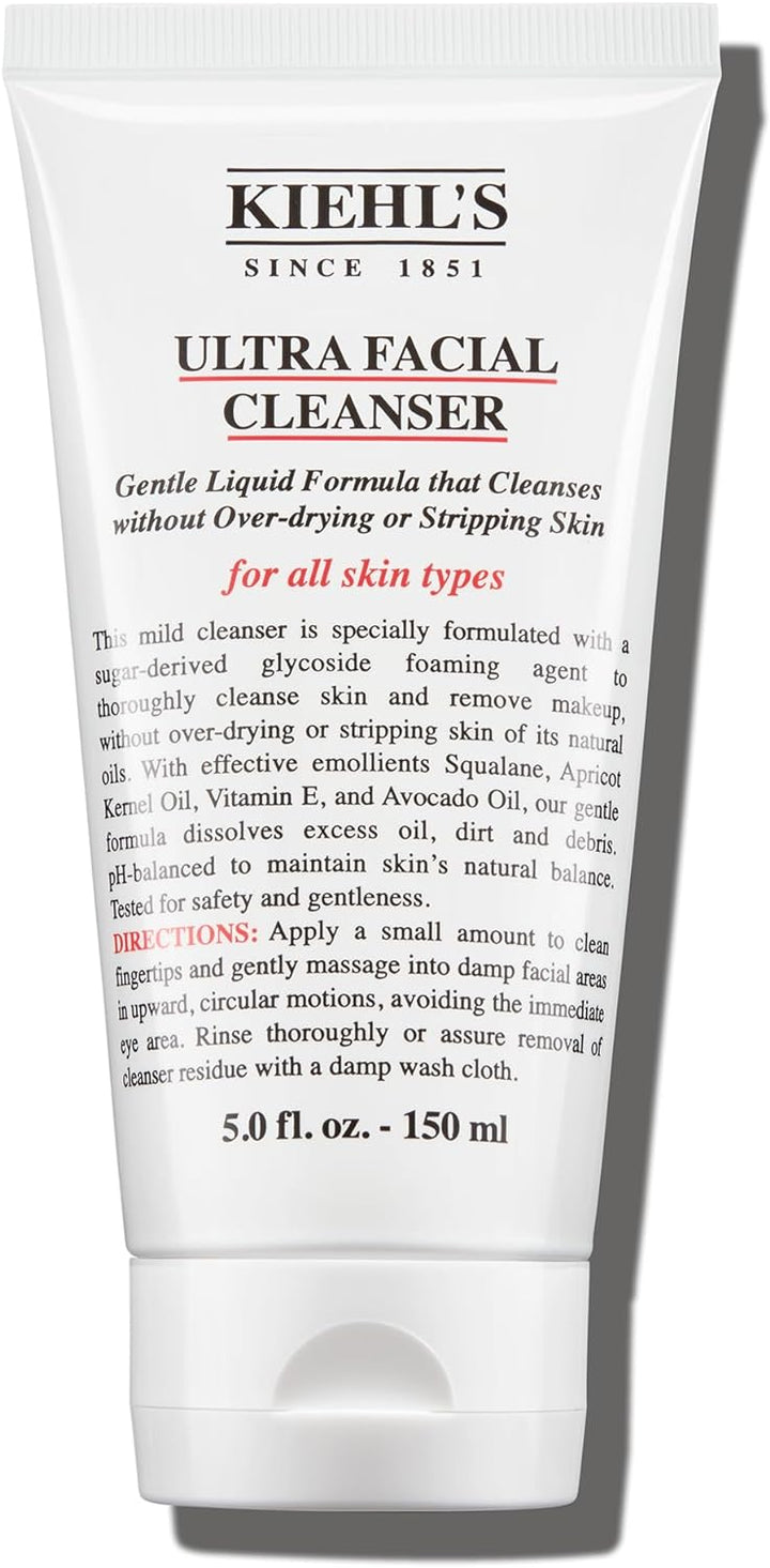 Kiehl's Ultra Facial Cleanser, Lightweight Foaming Facial Cleanser with Apricot Kernel Oil and Squalane, Gently Exfoliates and Moisturises, Removes Dirt and Debris, All Skin Types Halalzen