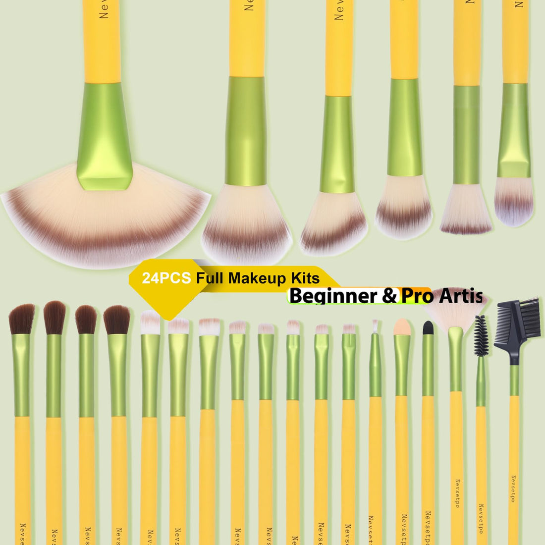 Makeup Brushes, Quality Make Up Brushes 28Pcs Makeup Brushes Set Professional & Beginner Make-up Sets & Case, Brushes & Sponges,Travel-Friendly Roll-up Beauty Gift Sets for Women, GREEN Halalzen