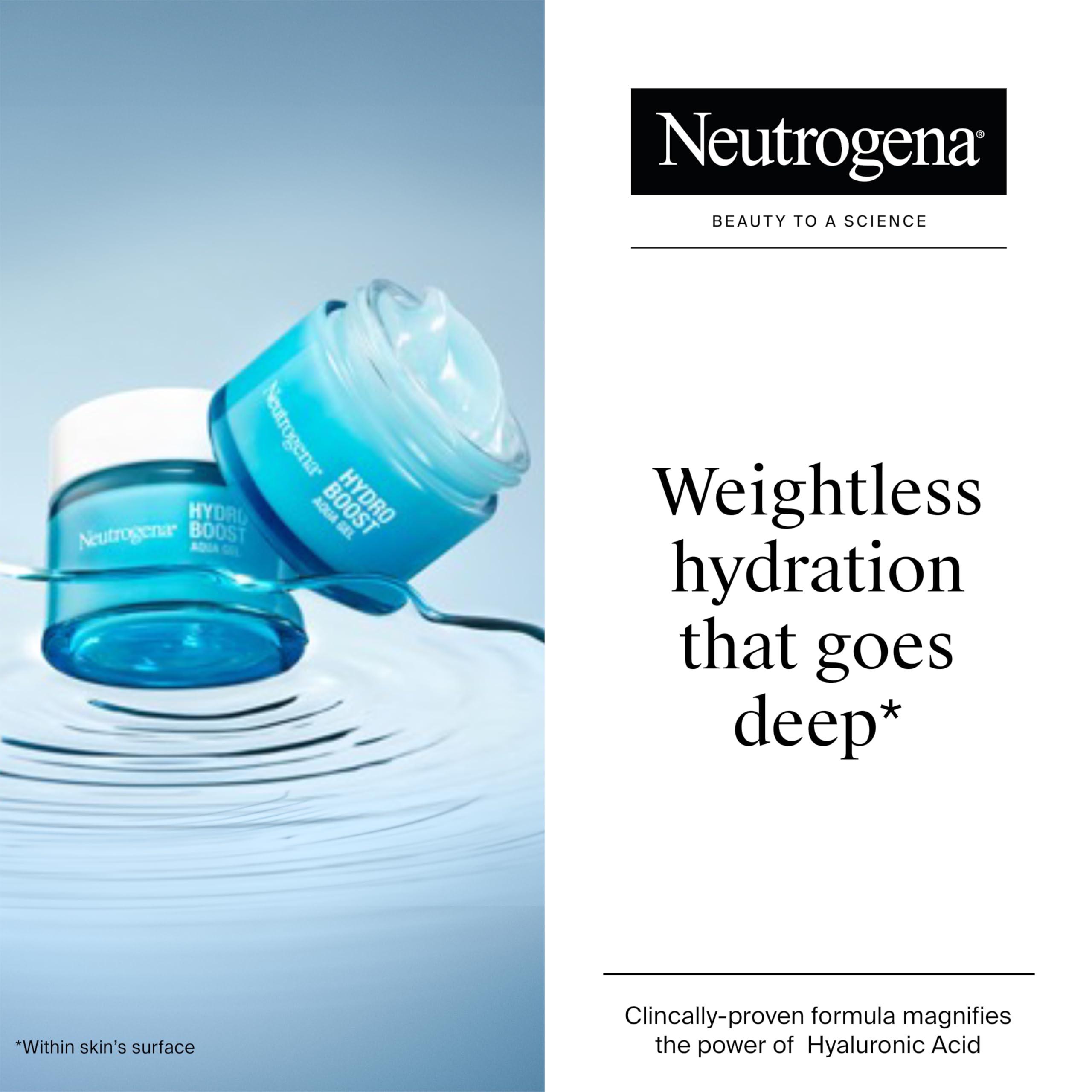 Neutrogena Hydro Boost Water Gel Facial Cleanser, with Hyaluronic Acid for Dry or Dehydrated Skin 200ml