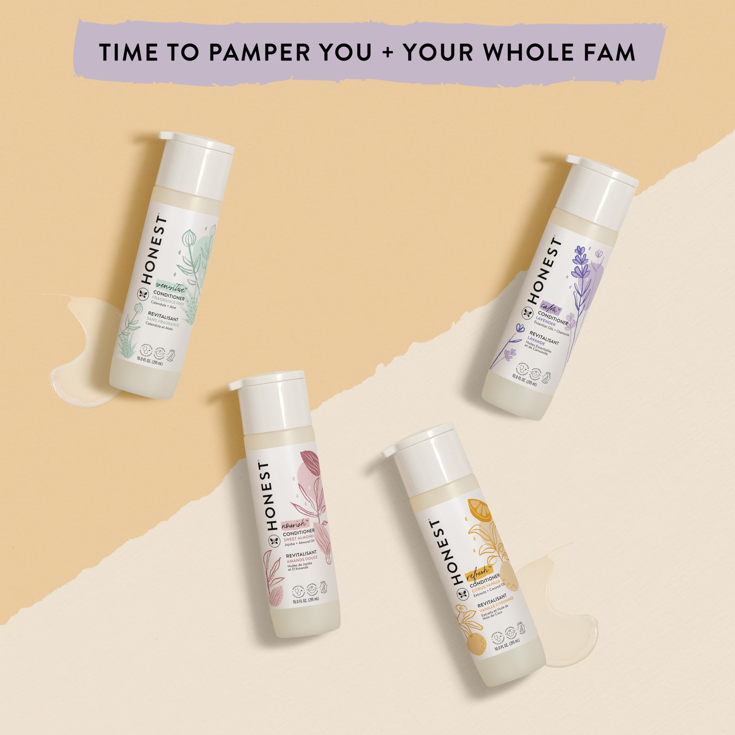The Honest Company Baby Shampoo, Body Wash & Conditioner Duo, 2-in-1 Cleansing, Silicone-Free, Naturally Derived, Lavender Calm Scent, 20 fl oz Halalzen