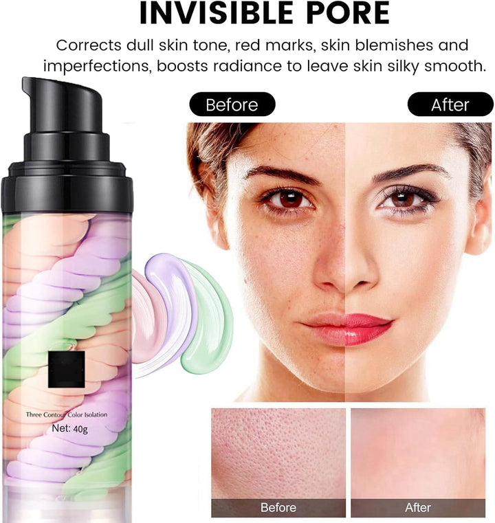 SONGQEE One Step Color Corrector Face Primer, Skin Perfecting Primer Isolation Cream, Skin Tone Correcting and Brightening Makeup Primer, Oil Control Moisturizing, Vegan Friendly Halalzen