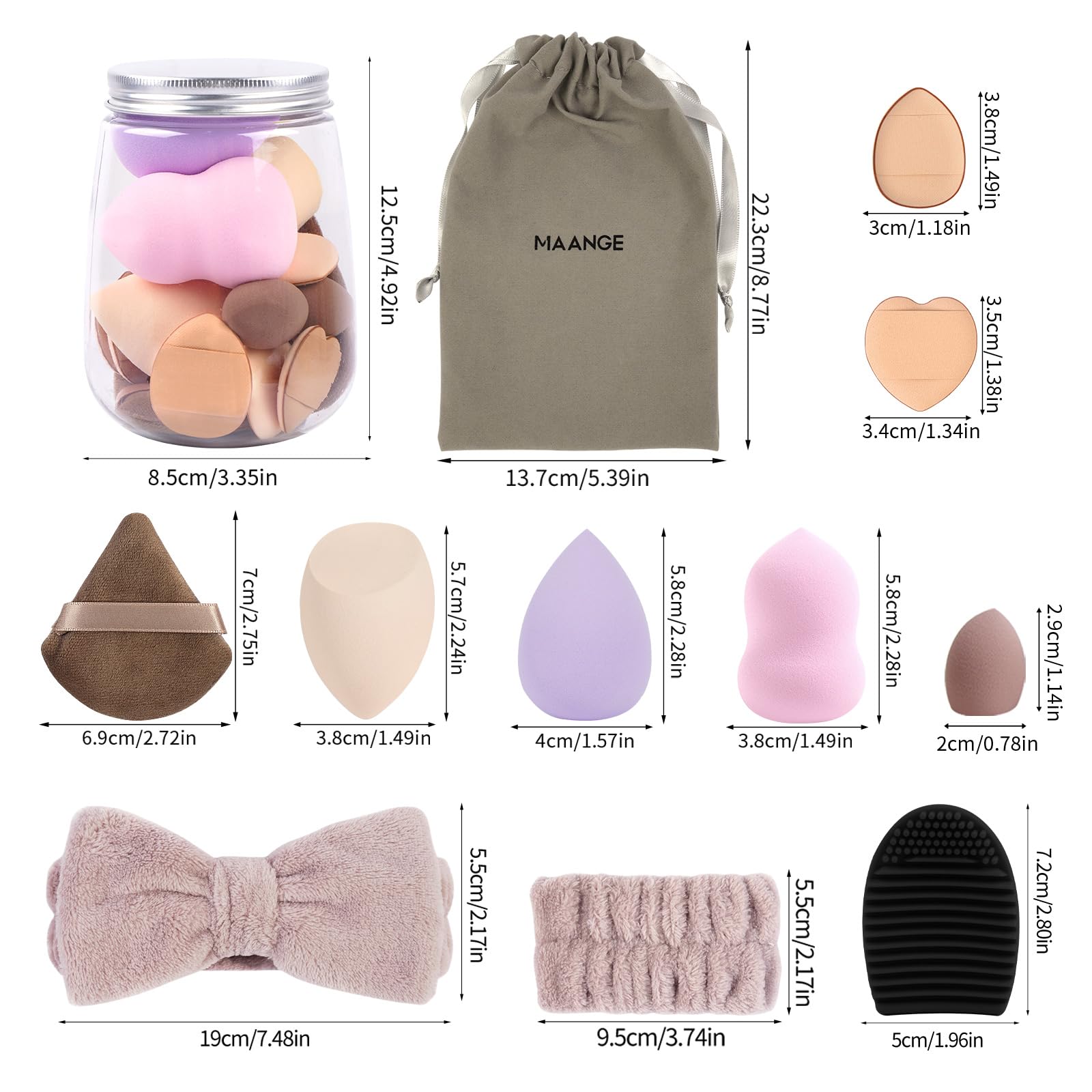 MAANGE Makeup Brushes, 51 Pcs Makeup Tool Set Multi-functional Makeup Brush Set Foundation Powder Blush Concealers Eyeshadows Make up Brushes(Champagne) Halalzen