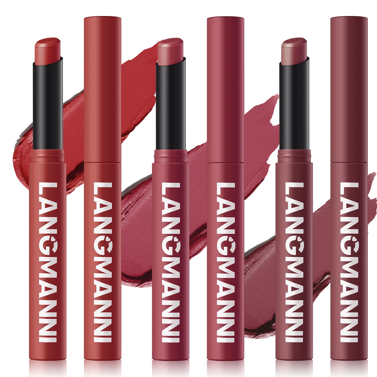 12Pcs Velvet Matte Lipstick Nude Matte Soft Dark Color Stick High Pigmented Long-Lasting Waterproof Lip Stick Lip Balm Beauty Cosmetics Gift for Women(01#-12#)