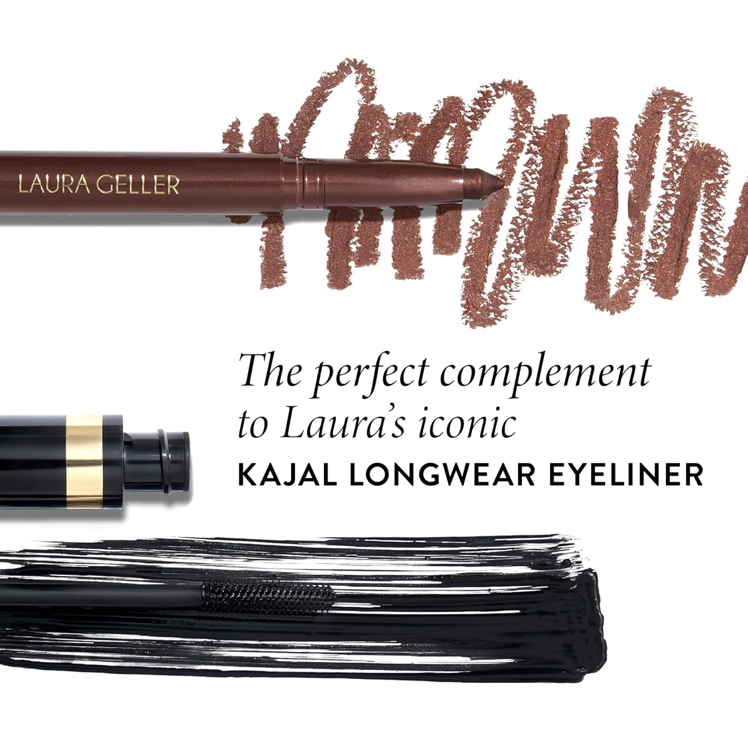 LAURA GELLER NEW YORK Kajal Longwear Mascara – Black – Volumizing, Lengthening, & Defining Mascara - Smudge‑Proof & Flake‑Proof Wear, Buildable Formula
