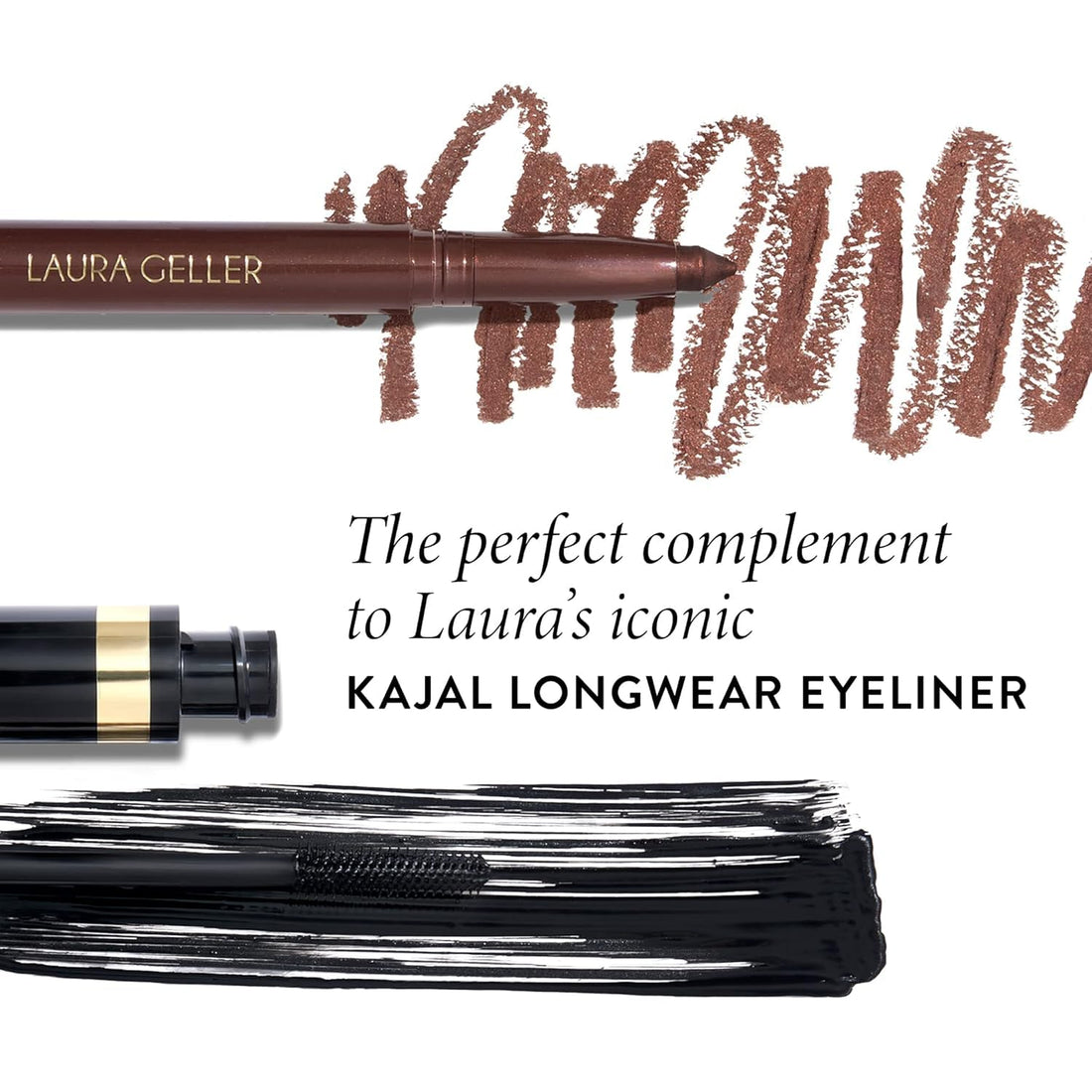 LAURA GELLER NEW YORK Kajal Longwear Mascara – Black – Volumizing, Lengthening, & Defining Mascara - Smudge‑Proof & Flake‑Proof Wear, Buildable Formula