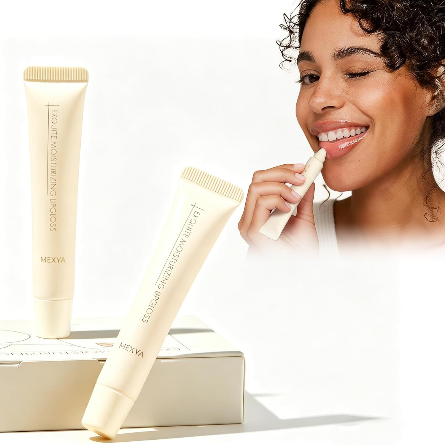 Clear Lip Gloss & Hydrating Lip Balm for Sensitive & Dry Lips – Fragrance-Free, Non-Sticky Overnight Lip Mask & Lip Plumper, Vegan, 2x0.3oz Halalzen