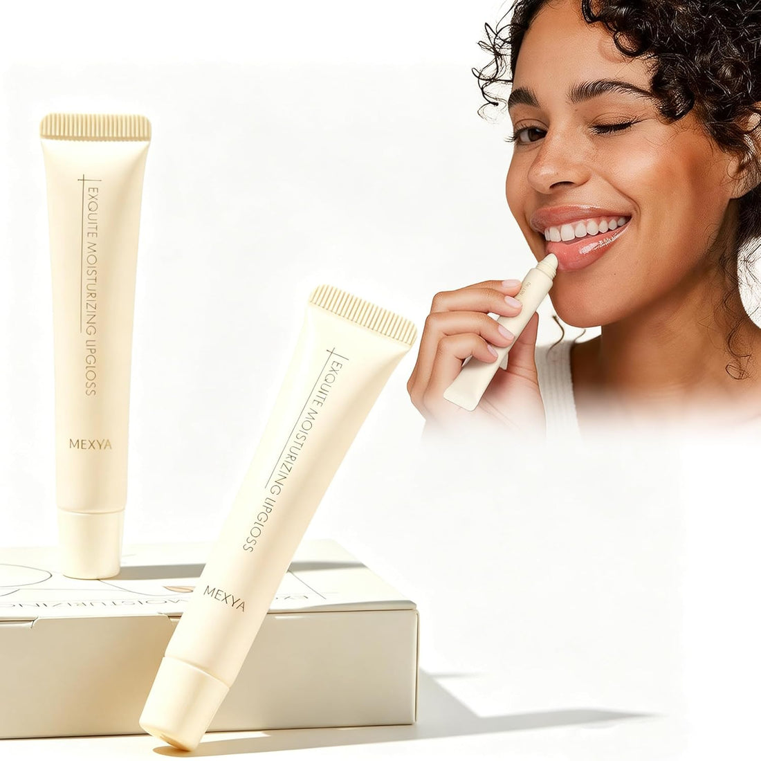 Clear Lip Gloss & Hydrating Lip Balm for Sensitive & Dry Lips – Fragrance-Free, Non-Sticky Overnight Lip Mask & Lip Plumper, Vegan, 2x0.3oz Halalzen