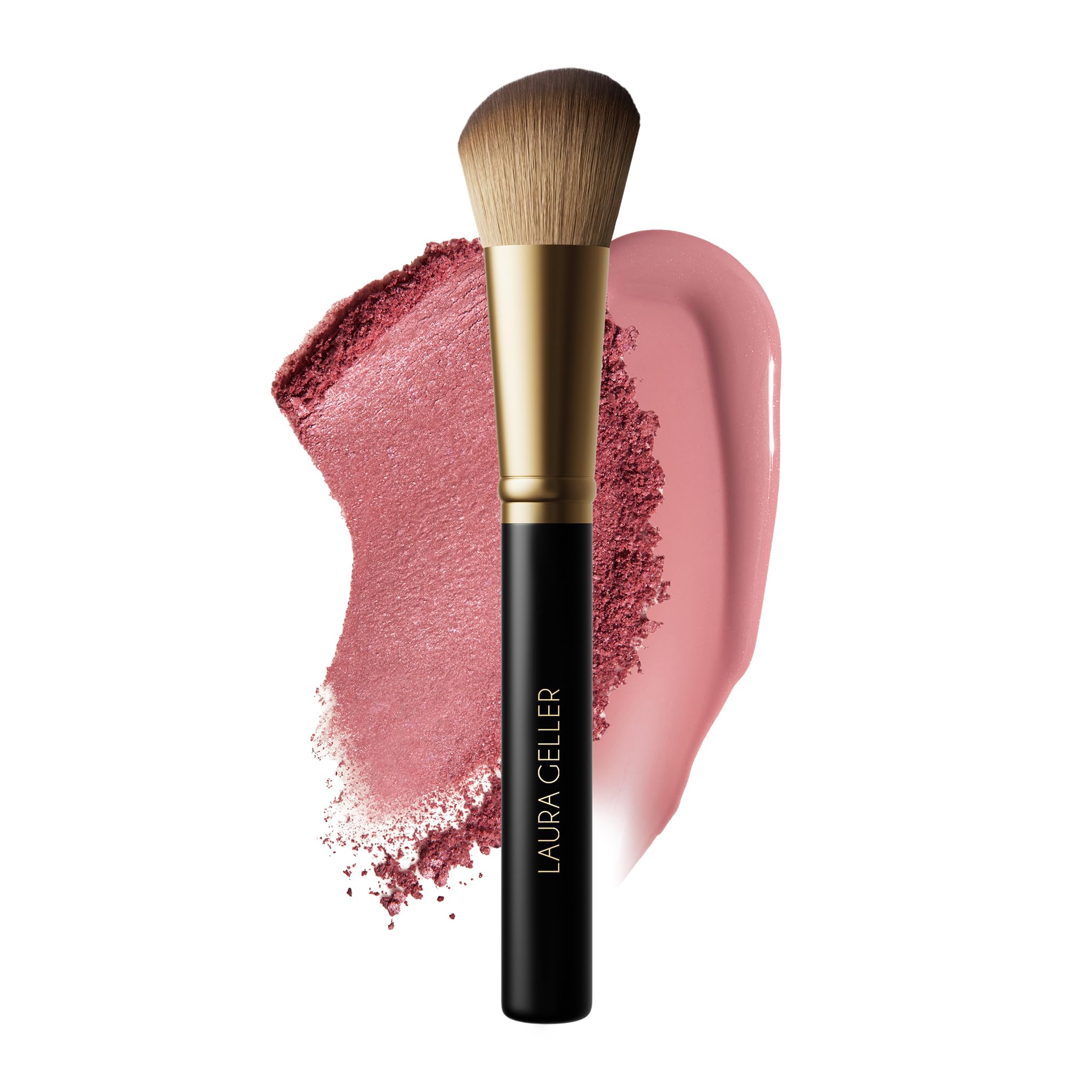 LAURA GELLER NEW YORK Retractable Black Kabuki Brush for Liquid, Cream and Powder Face Makeup With Aluminum Handle Halalzen