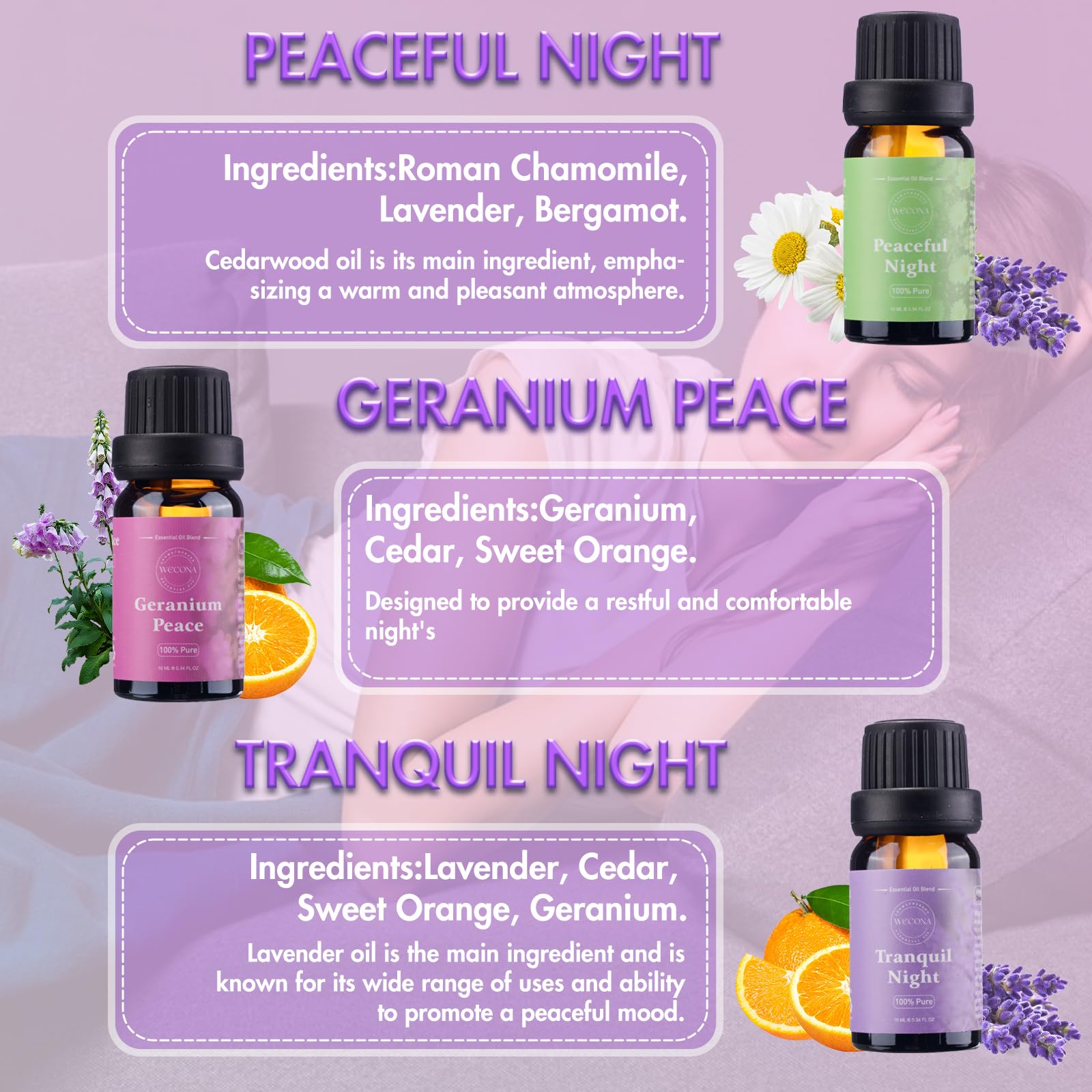 Premium Hotel Fragrance Oil Collection for Diffusers, Essential Oils for Diffusers for Home, Hotel Diffuser Fragrance Oils,Spa & Candle Making, White Tea, Citrus Luxe, Velvet Night and More - 6x10ml