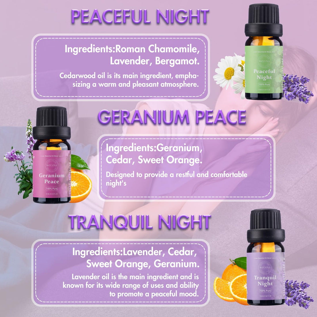 Premium Hotel Fragrance Oil Collection for Diffusers, Essential Oils for Diffusers for Home, Hotel Diffuser Fragrance Oils,Spa & Candle Making, White Tea, Citrus Luxe, Velvet Night and More - 6x10ml