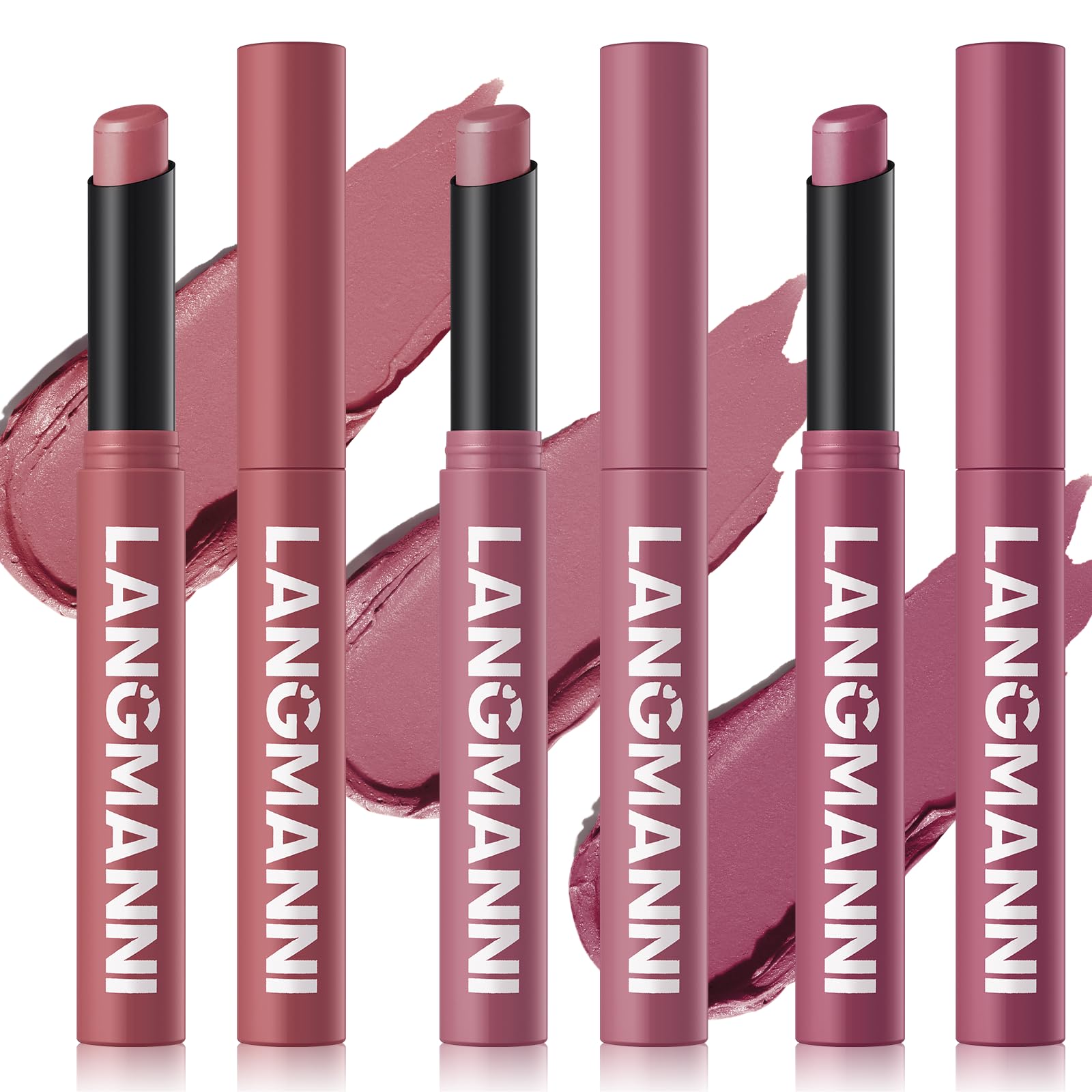 12Pcs Velvet Matte Lipstick Nude Matte Soft Dark Color Stick High Pigmented Long-Lasting Waterproof Lip Stick Lip Balm Beauty Cosmetics Gift for Women(01#-12#)