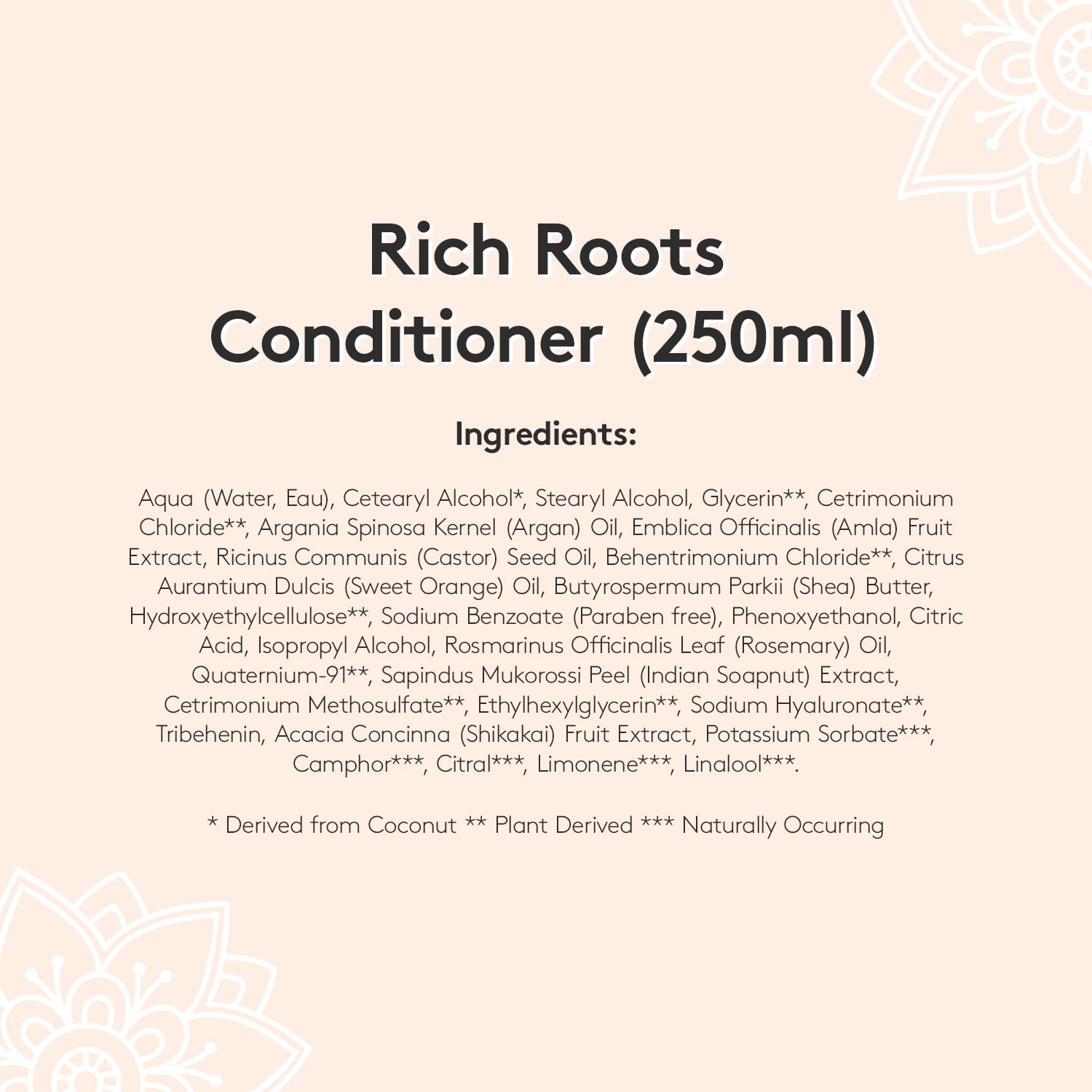 Delhicious Amla Hair Oil & Rosemary Oil Conditioner for Hair Growth - Rich Roots Vegan Conditioner for Thinning Hair, Damaged Hair, Dry Scalp - Shea Butter & Argan Oil - Ayurveda, Sulphate Free, 250ml