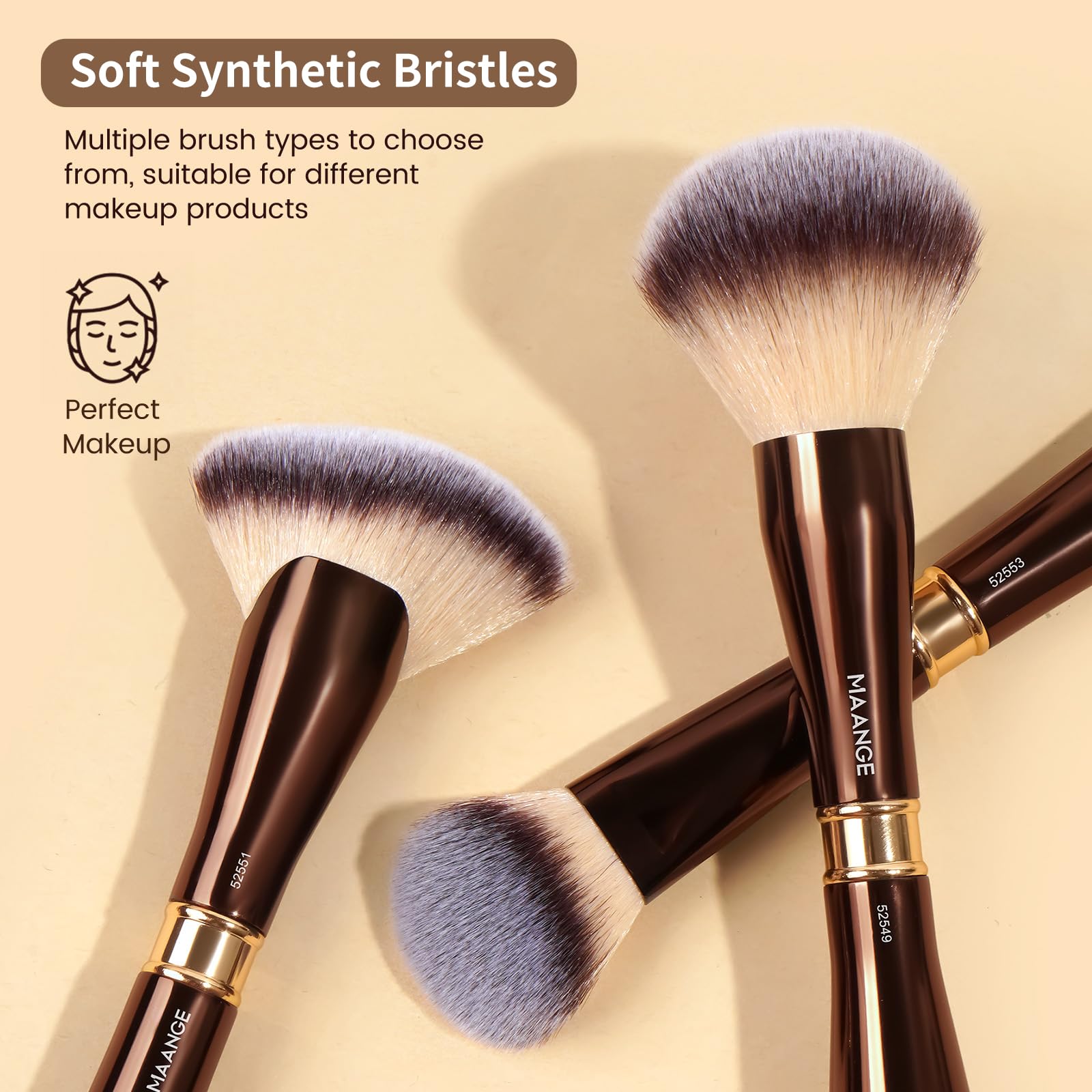 MAANGE Luxury 8-Piece Makeup Brush Set - Dual-Ended Makeup Brushes with 16-in-1 Functions & Mirror Case Professional Foundation, Eyeshadow, and Blush Brushes for Full Face Makeup Halalzen