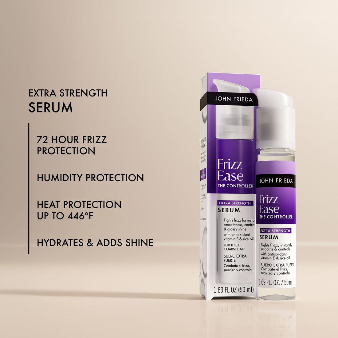 John Frieda Frizz Ease The Controller Extra Strength Hair Serum, Anti Frizz Hair Serum, 1.69 Fl Oz Halalzen