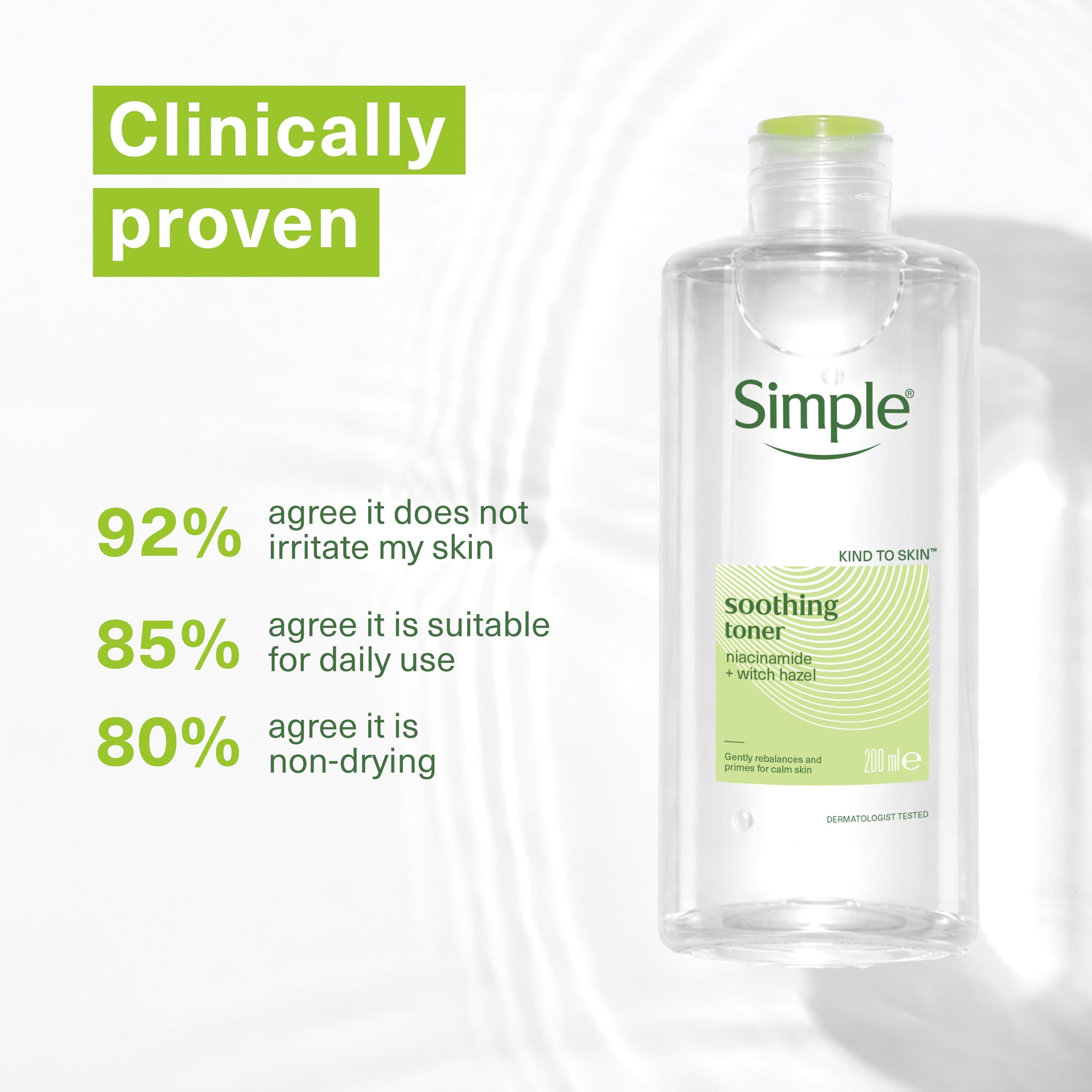 Simple Kind to Skin Soothing Facial Toner Alcohol-Free for Daily Use on Sensitive Skin 200 ml