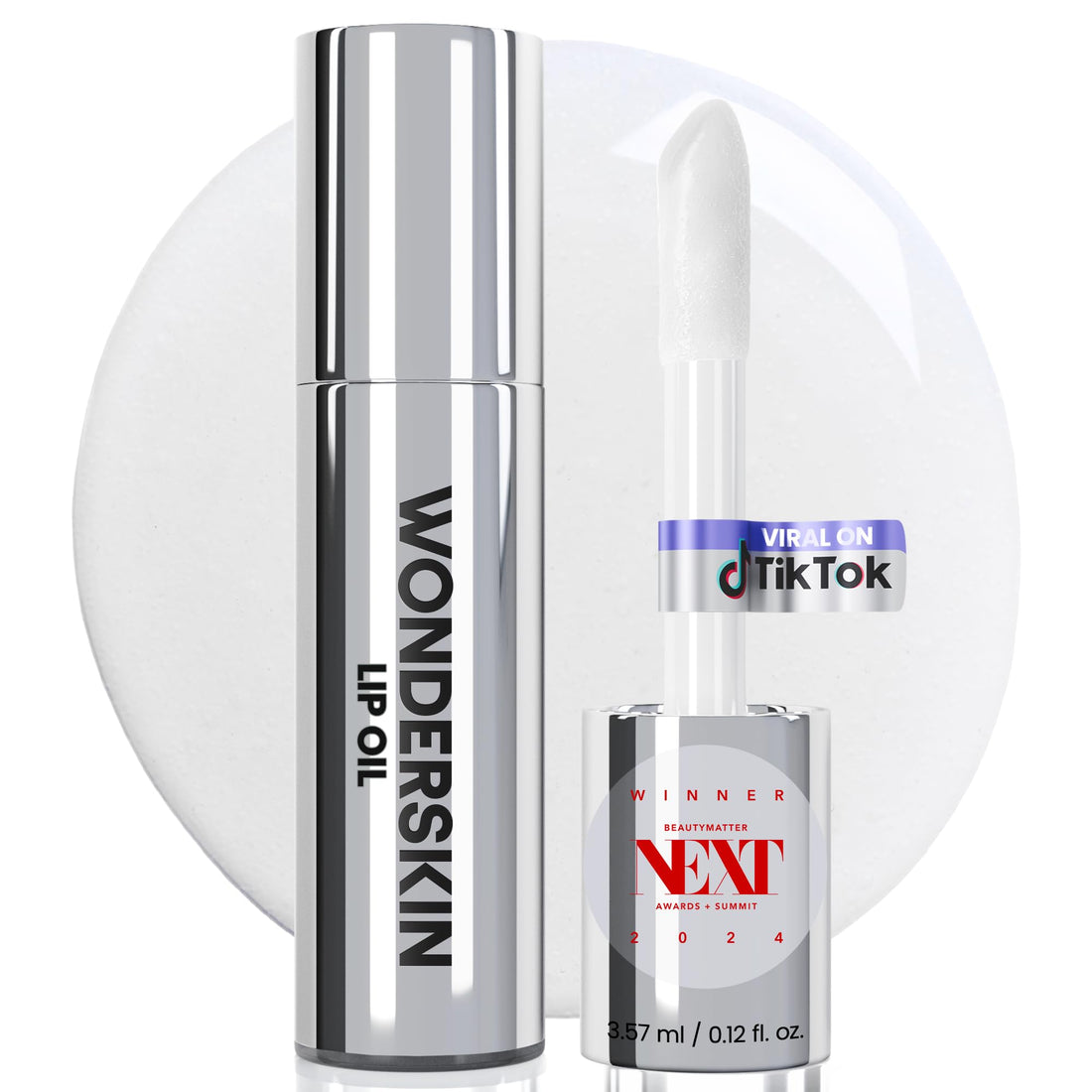 Wonderskin Lip Oil Rehab Serum - Color Changing Lip Oil from Clear to Pink - PH-activated, Non-sticky & Hydrating Tinted Serum for Dry Lips (Kissed)
