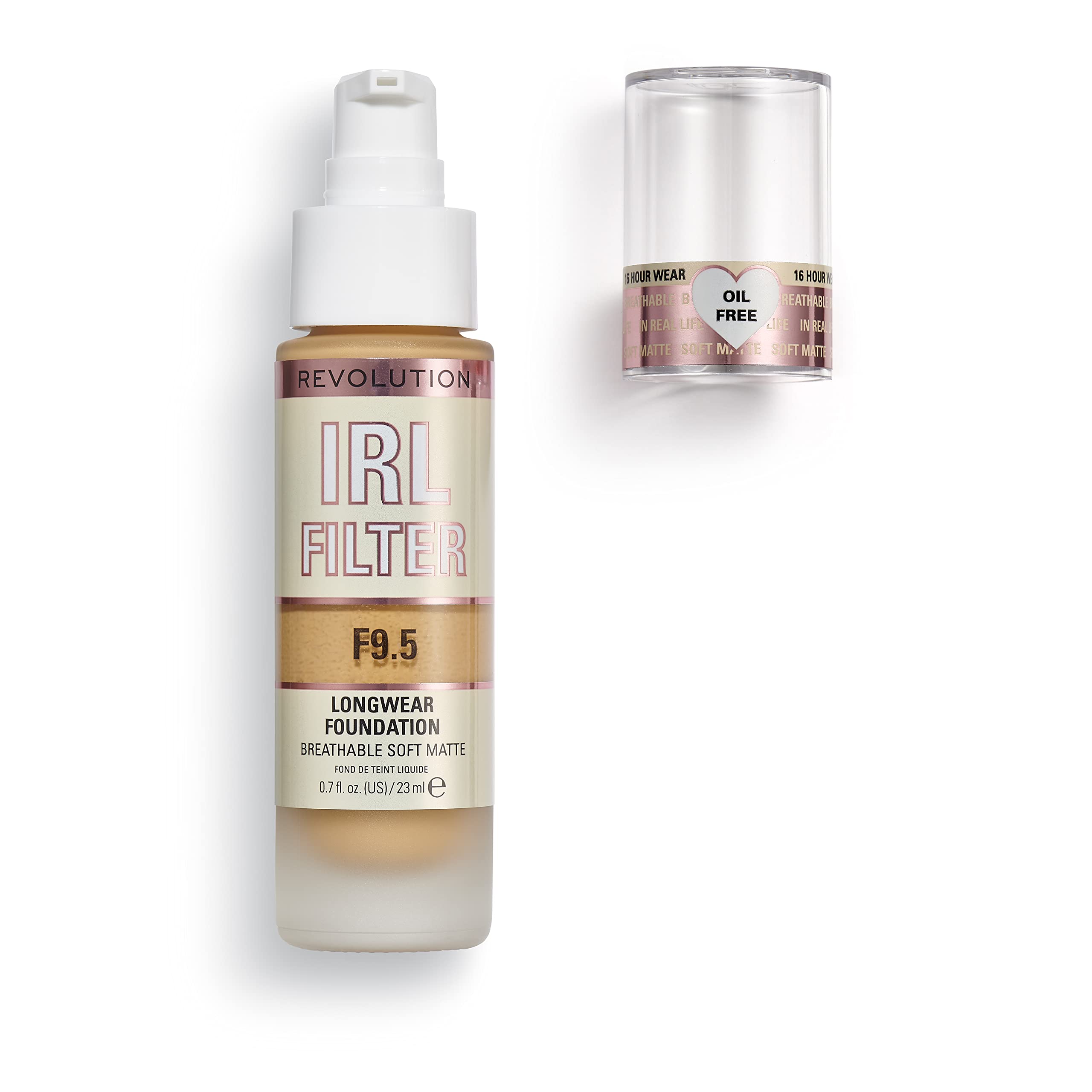 Makeup Revolution IRL Filter, Longwear Foundation, Medium to Full Coverage, Matte Finish, 16 Hour Wear, F5, Fair To Light Skin Tones, 23ml Halalzen