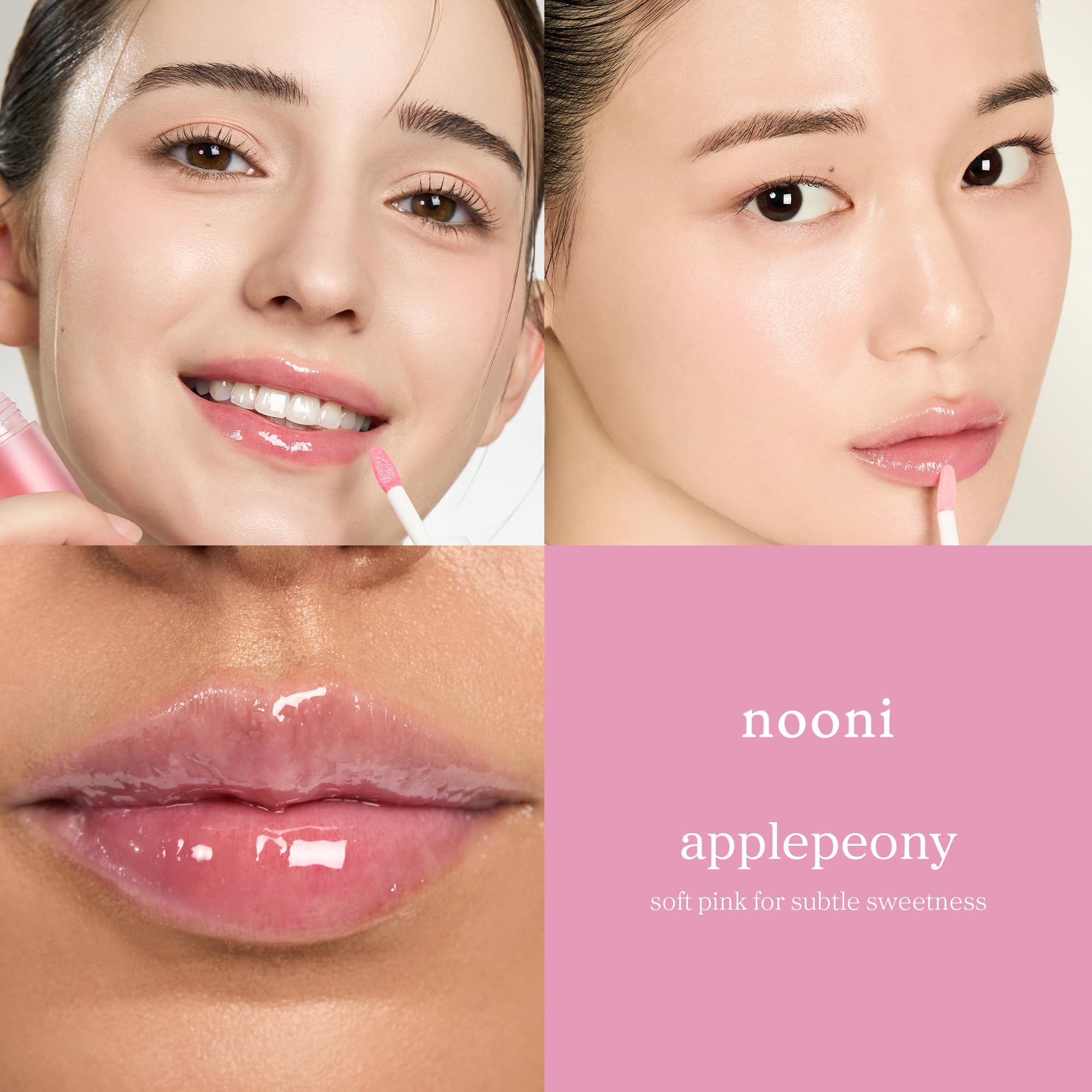NOONI Korean Lip Oil - Applepeony | Long-Lasting, Moisturizing, Plumping, Revitalizing for Dry Lips, Waterproof, No Peel Off, Hydrating Lip Stain, Stocking Stuffers, Cute Stuff, 0.12 FL Oz Halalzen