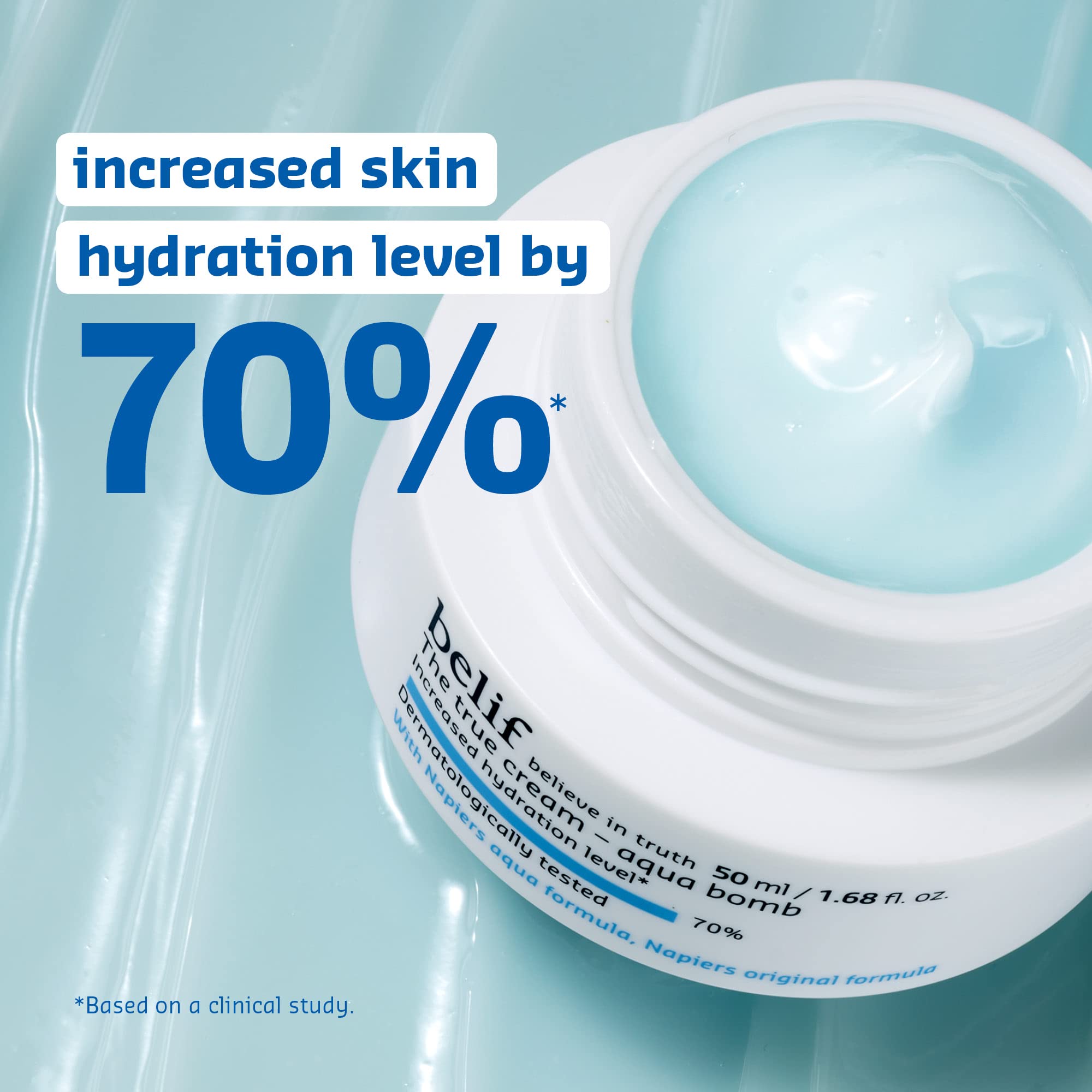 belif Aqua Bomb – Daily Niacinamide Hydrating Moisturizer, Lightweight Plumping Facial Cream with Hyaluronic Acid & Squalane, Cooling Effect, Anti-Aging, Korean Skincare, 1.68 fl oz (50ml) Halalzen