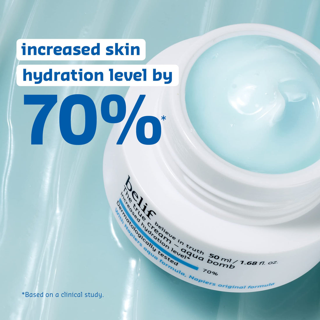 belif Aqua Bomb – Daily Niacinamide Hydrating Moisturizer, Lightweight Plumping Facial Cream with Hyaluronic Acid & Squalane, Cooling Effect, Anti-Aging, Korean Skincare, 1.68 fl oz (50ml) Halalzen