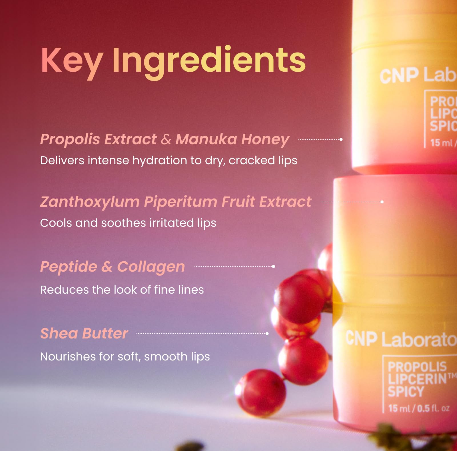 CNP Honey Lip Butter - Propolis Lipcerin™ 01 Original, Hydrating Overnight Manuka Lip Balm & Mask, 12hr Long-Lasting Moisture, Stocking Stuffers, Gifts for Women, 0.5 fl.oz. Halalzen